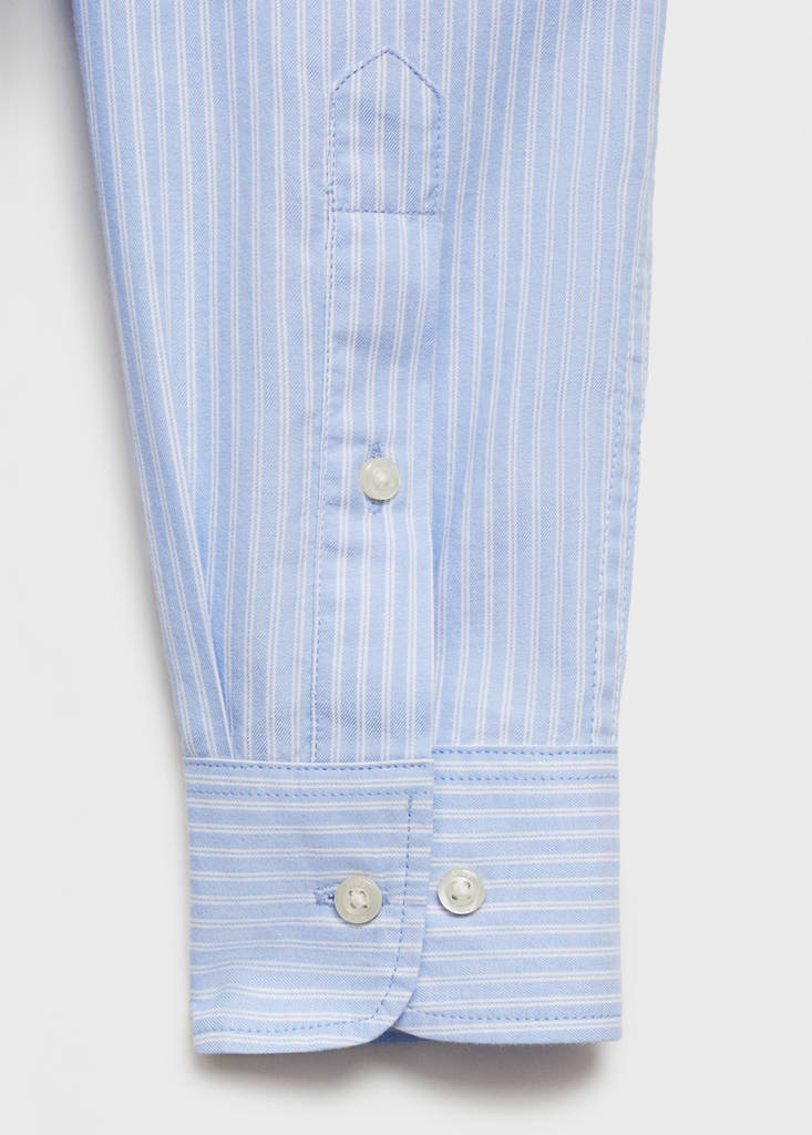 Striped cotton shirt — Sky Blue