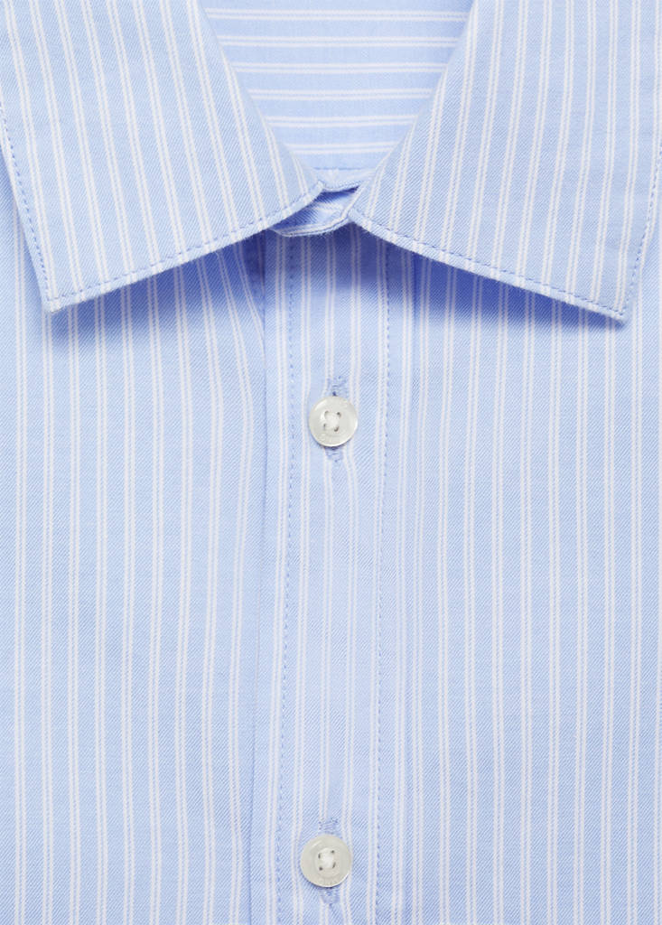 Striped cotton shirt — Sky Blue