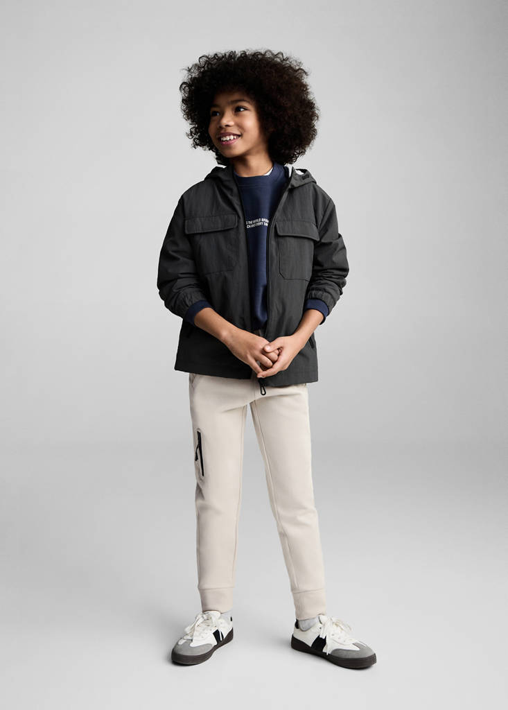 MANGO KIDS - Jogging Lyocell taille élastique gris glacé - 7 - Garçon