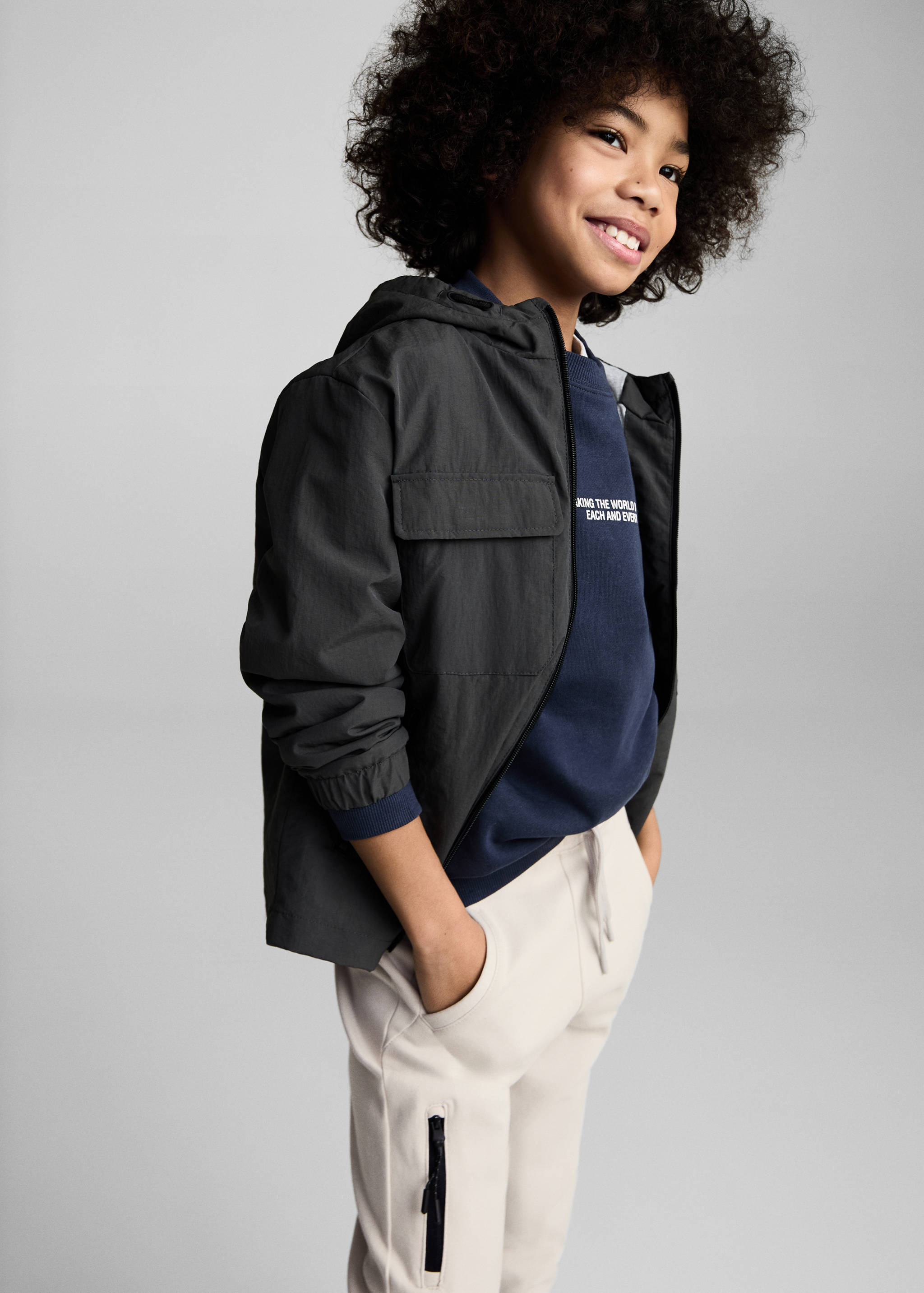 Jogger pants with elastic waist - Medium plane