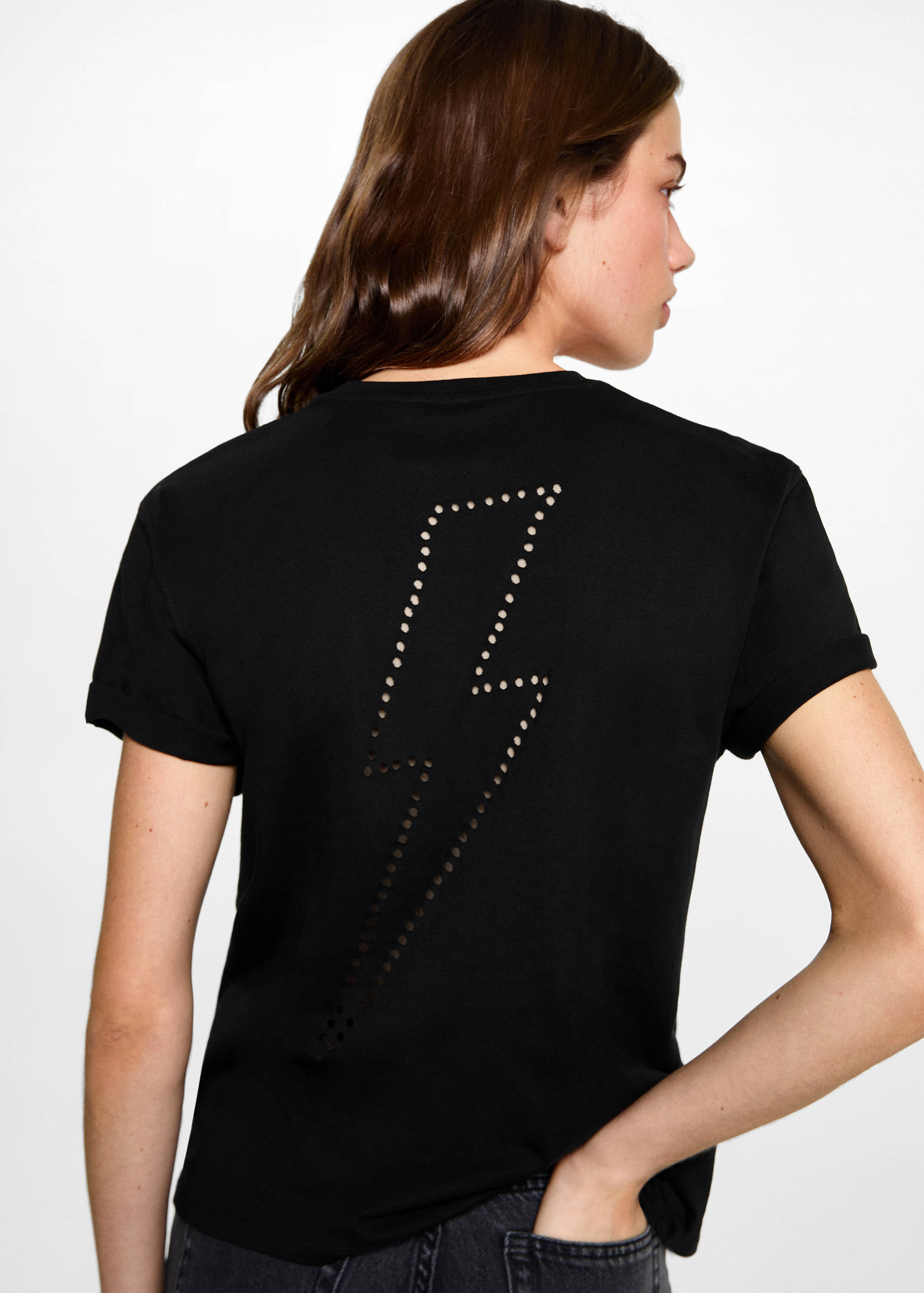 Lightning die-cut t-shirt - Reverse of the article