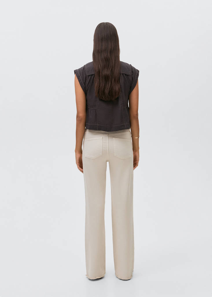 Straight-fit jeans with studs — Light/Pastel Grey