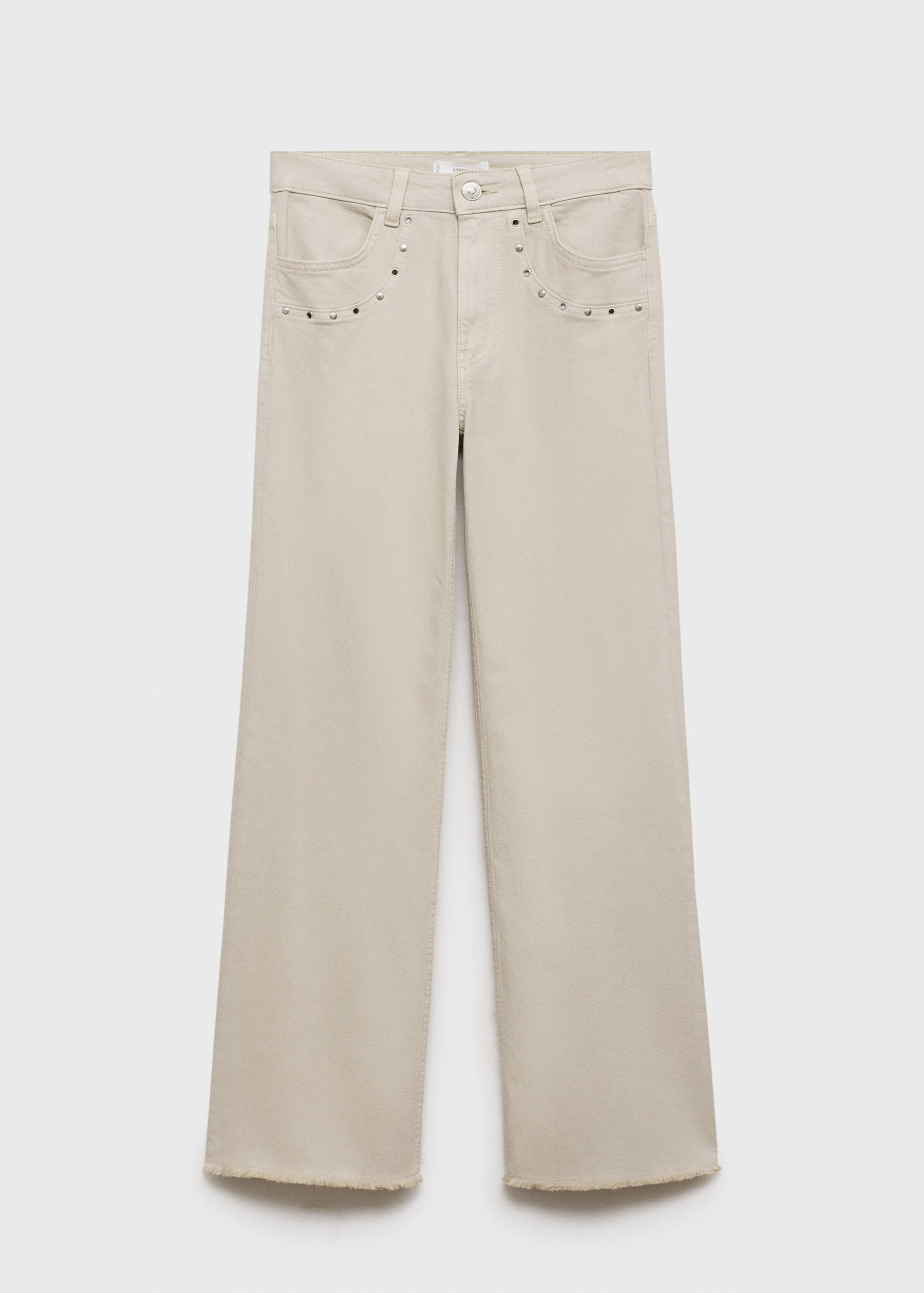 Calças de ganga straight com tachas - Artigo sem modelo