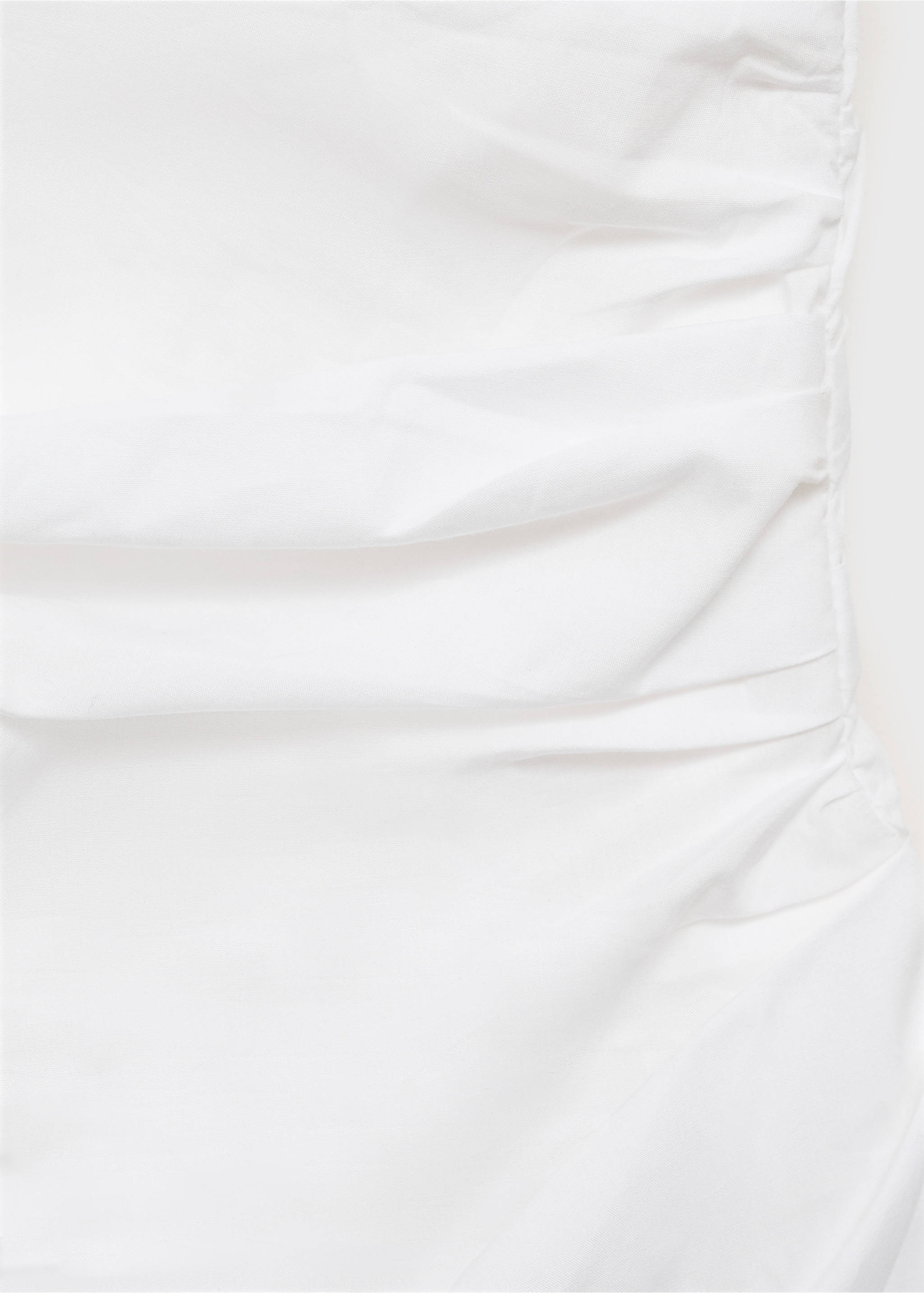 Asymmetrical puff-sleeve dress - Details of the article 8, White. Ref: 87052532-00.