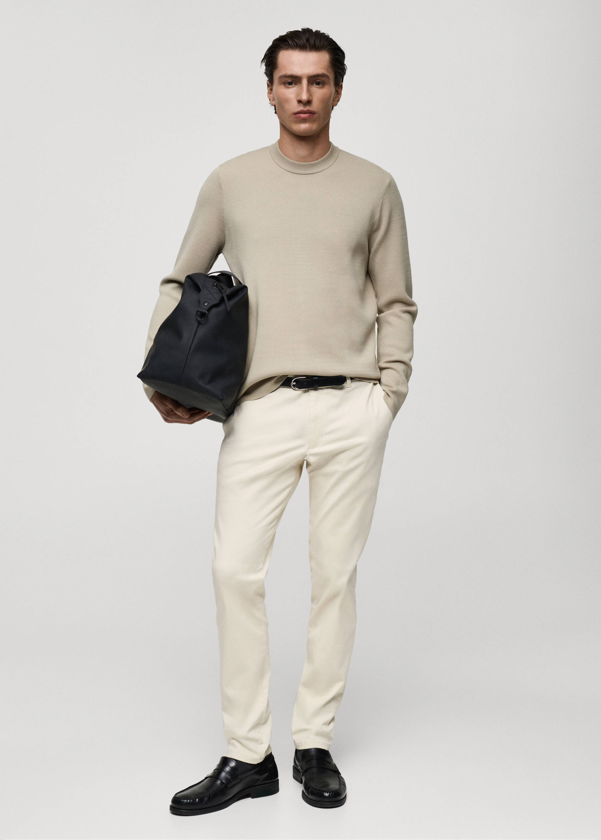 Barna slim-fit twill chino pants - General plane