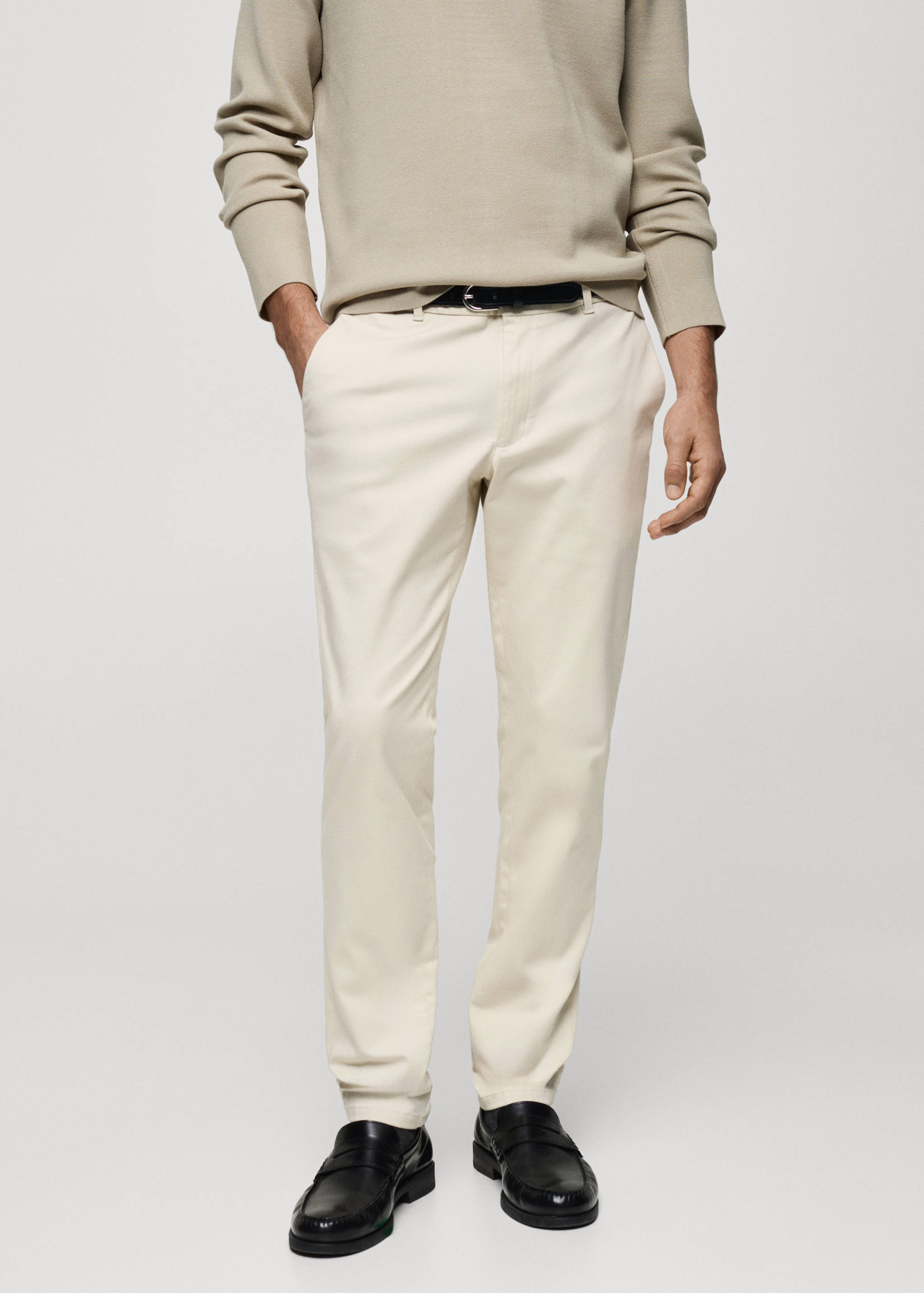 Barna slim-fit twill chino pants - Medium plane