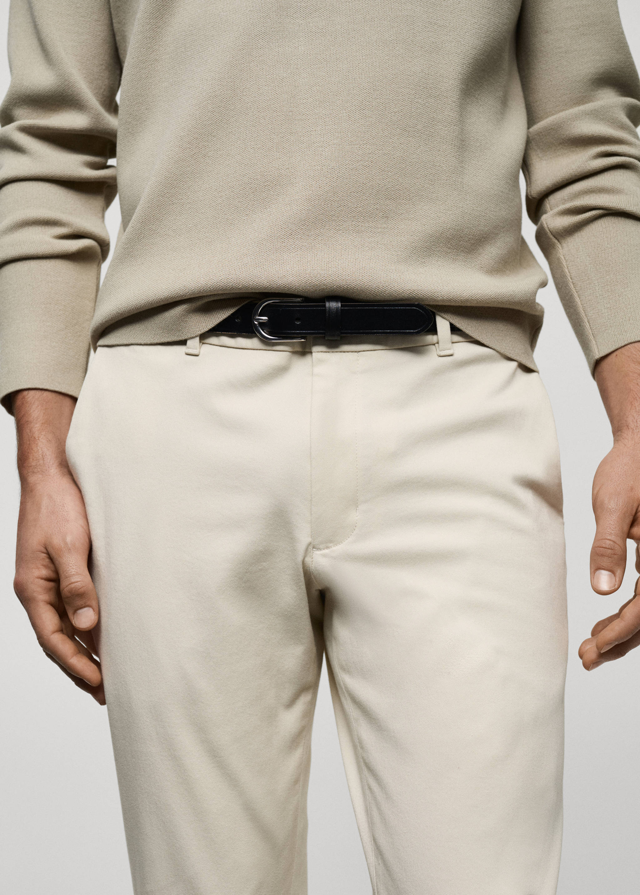 Barna slim-fit twill chino pants - Details of the article 1