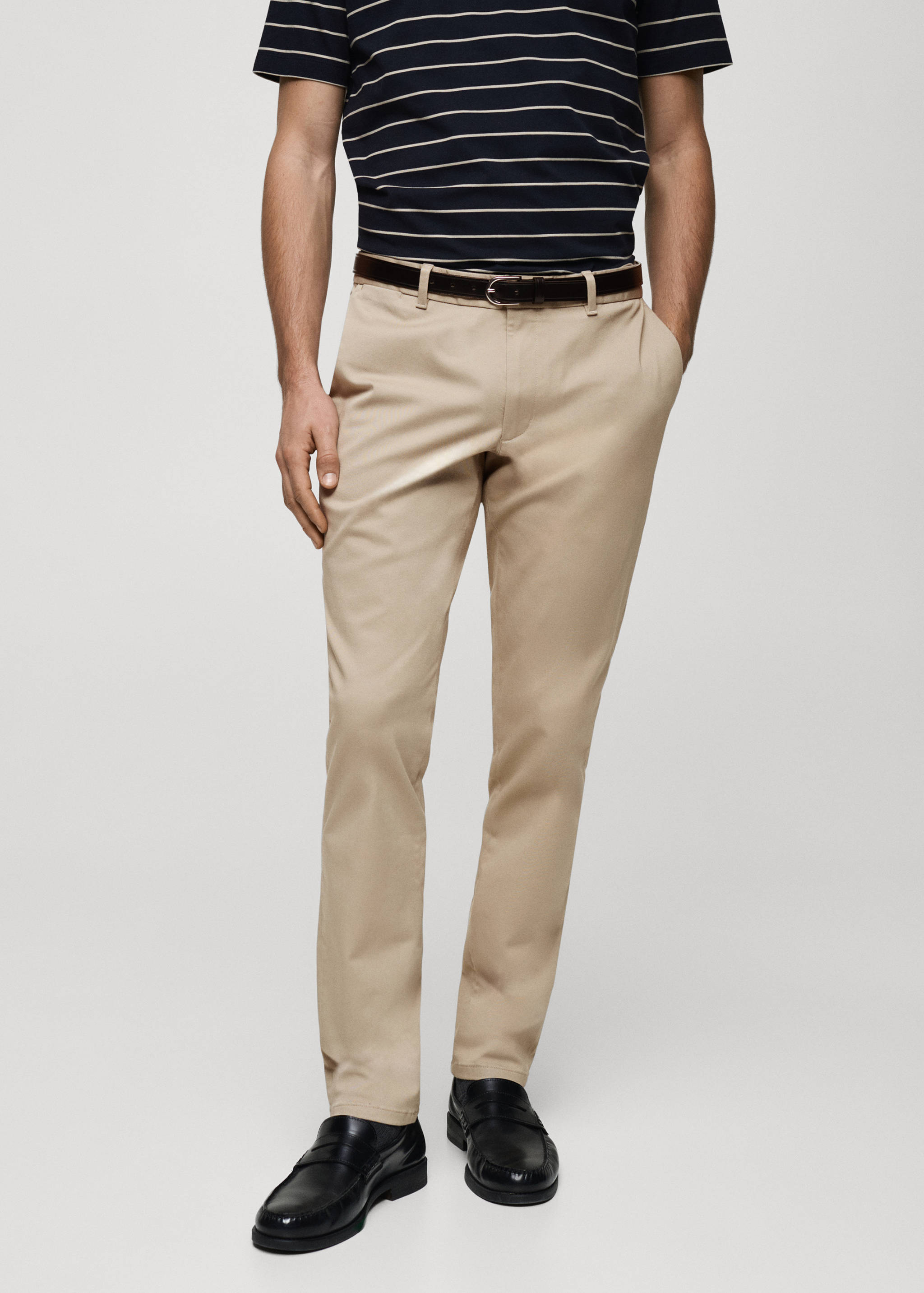 Barna slim-fit twill chino pants - Medium plane