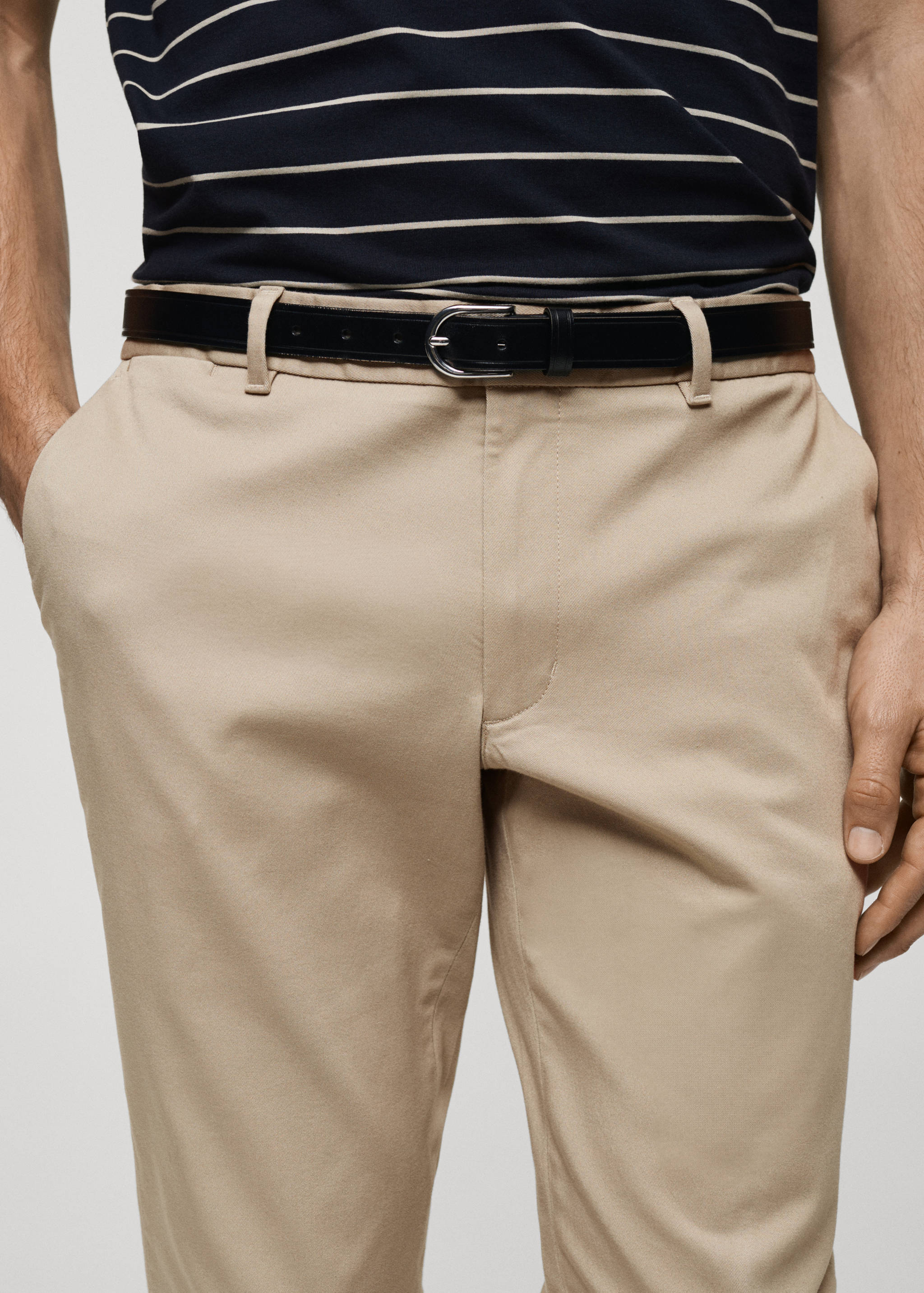 Barna slim-fit twill chino pants - Details of the article 1