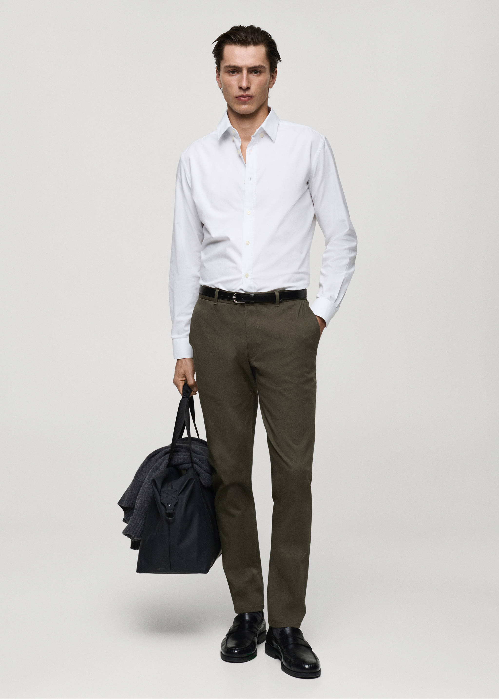 Barna slim-fit twill chino pants - General plane