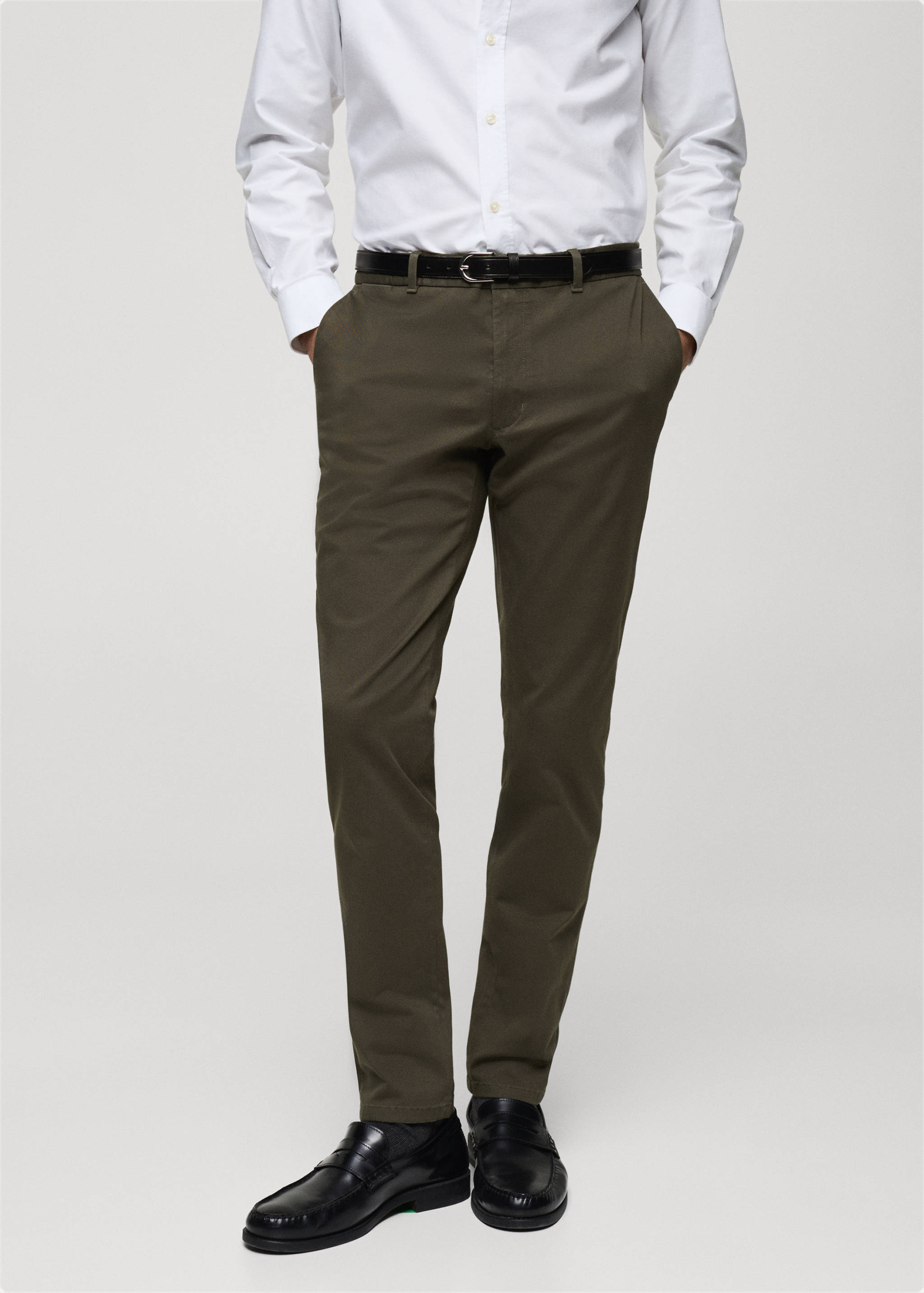 Barna slim-fit twill chino pants - Medium plane