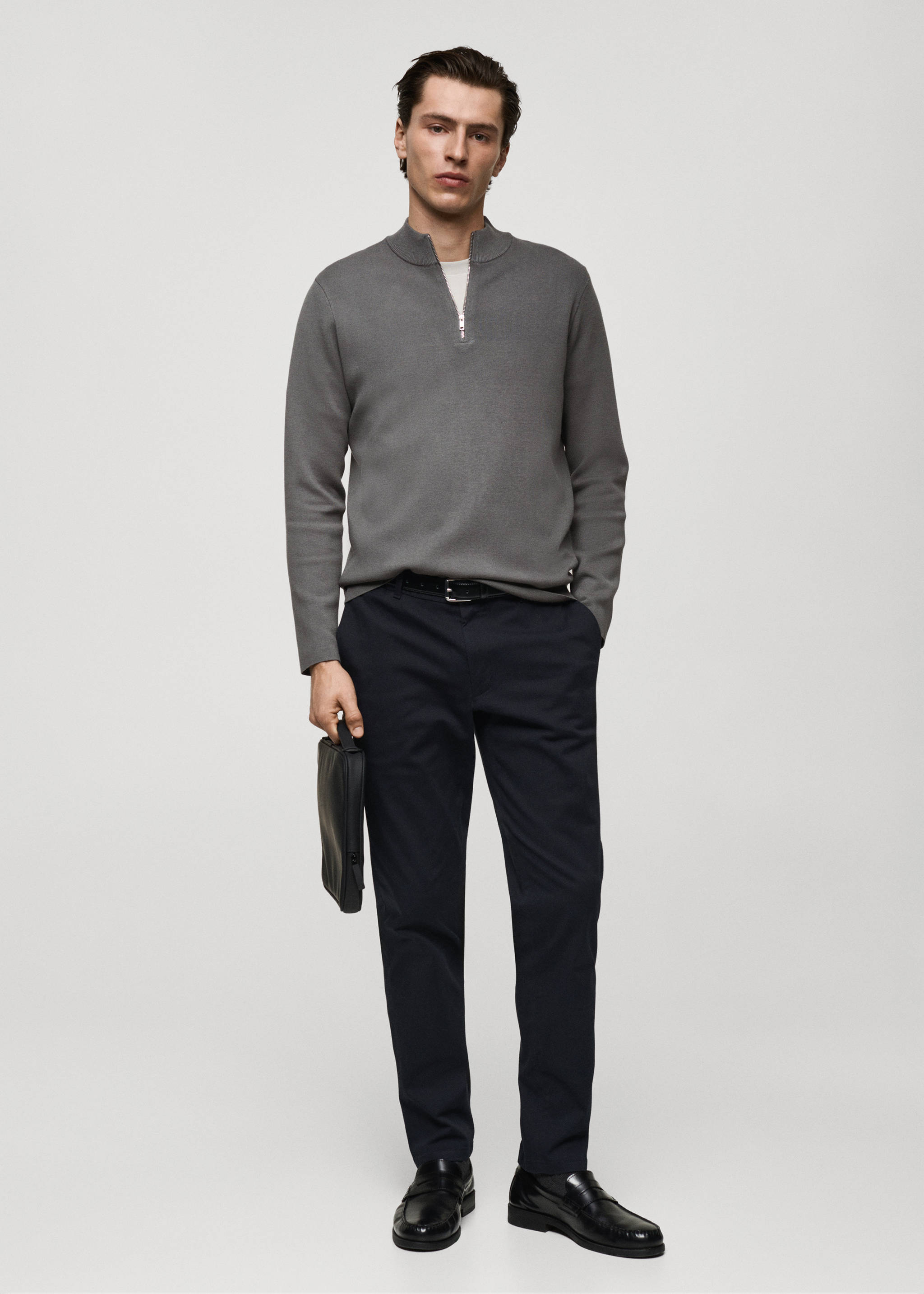 Barna slim-fit twill chino pants - General plane