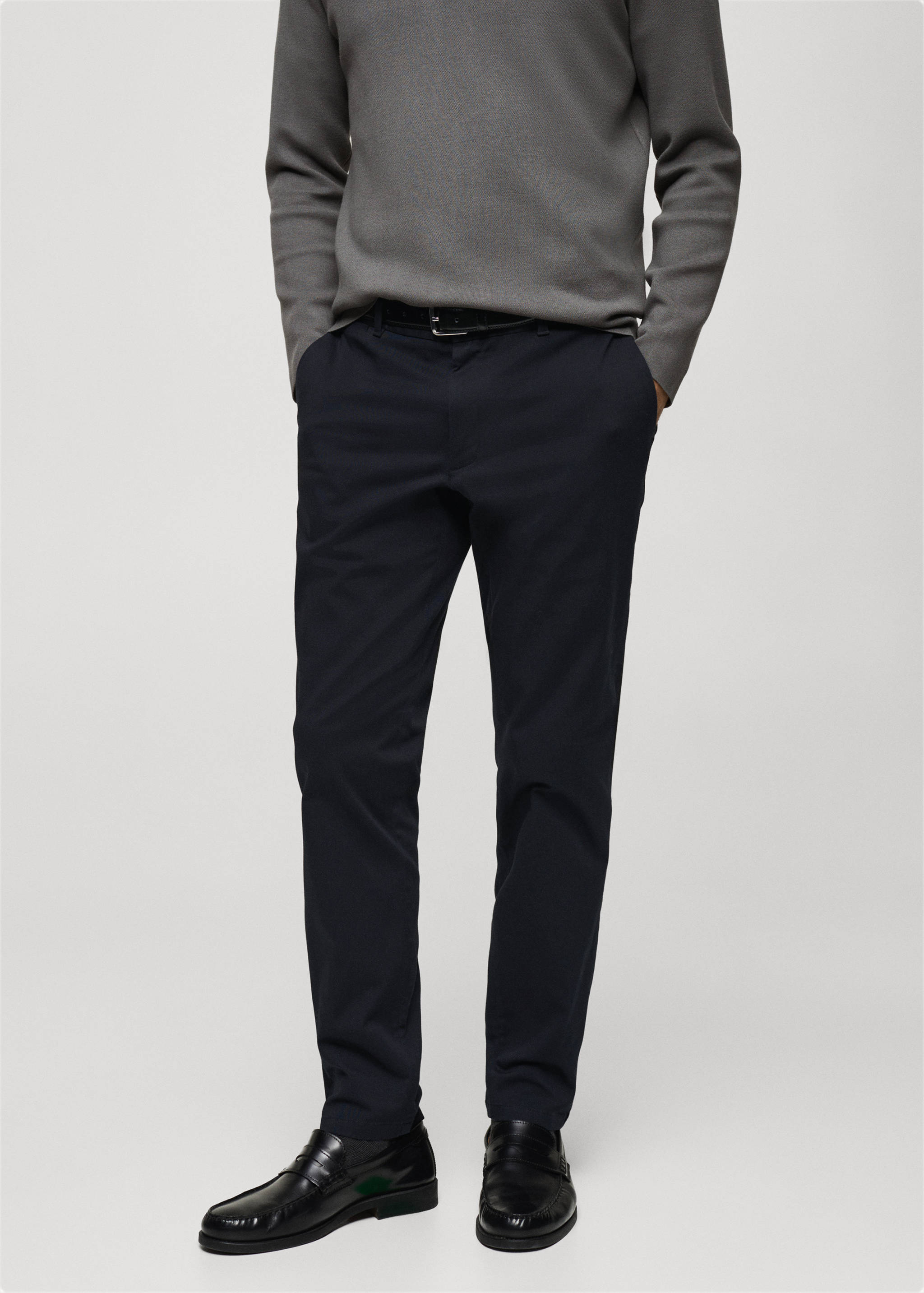 Barna slim-fit twill chino pants - Medium plane
