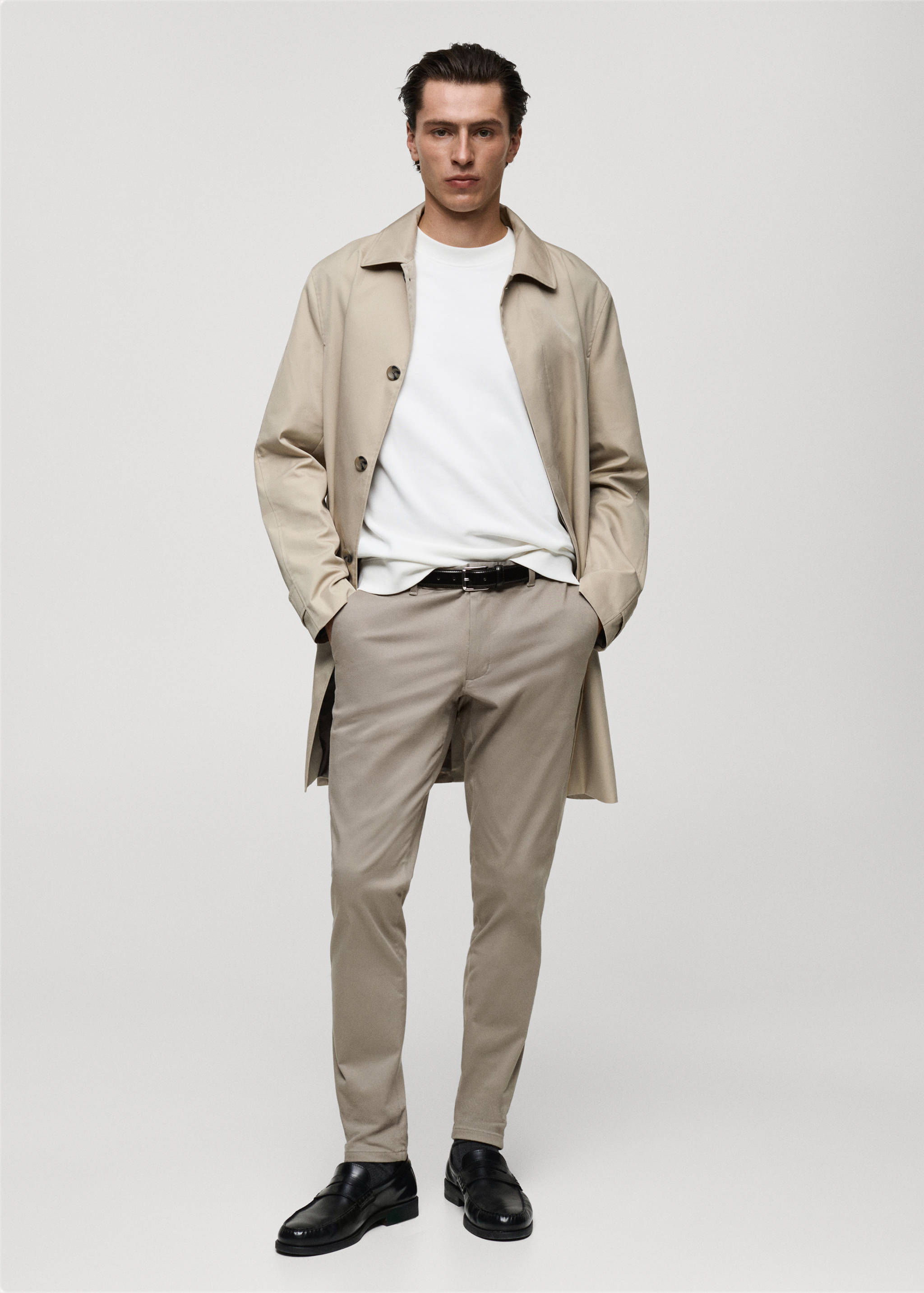 Barna slim-fit twill chino pants - General plane