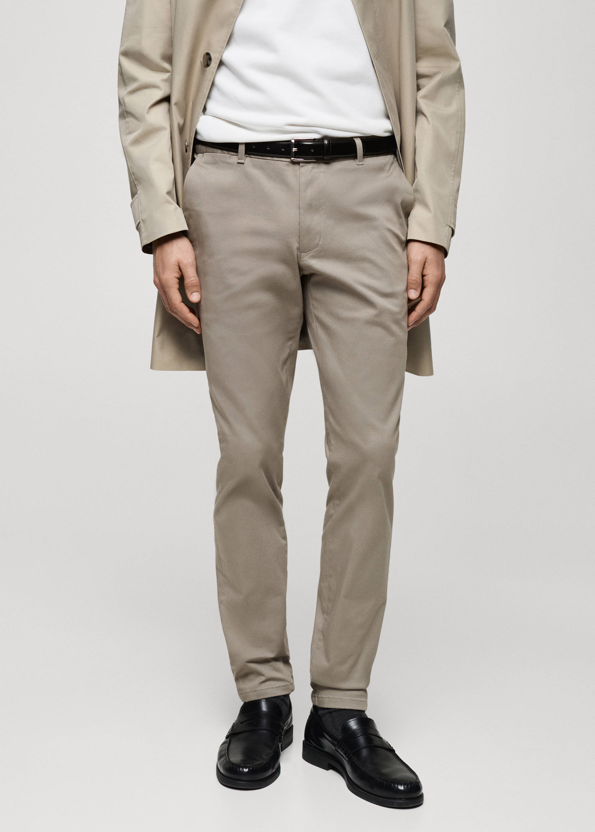 Barna slim-fit twill chino pants - Medium plane