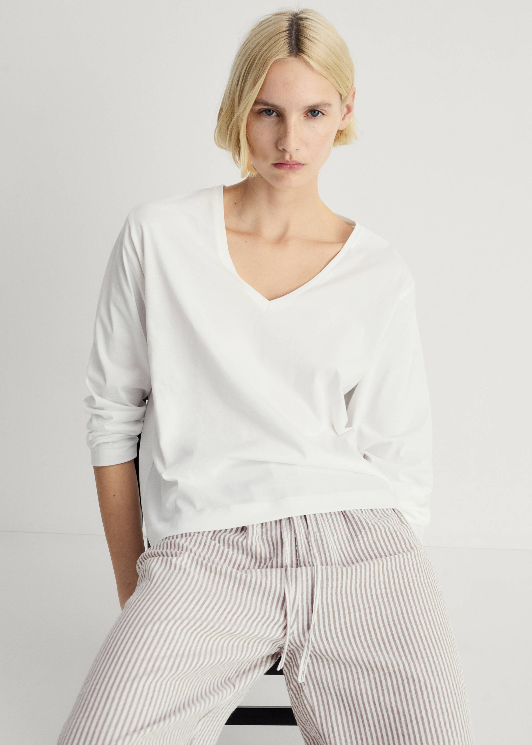 Seersucker striped two-piece pyjamas - Medium plane