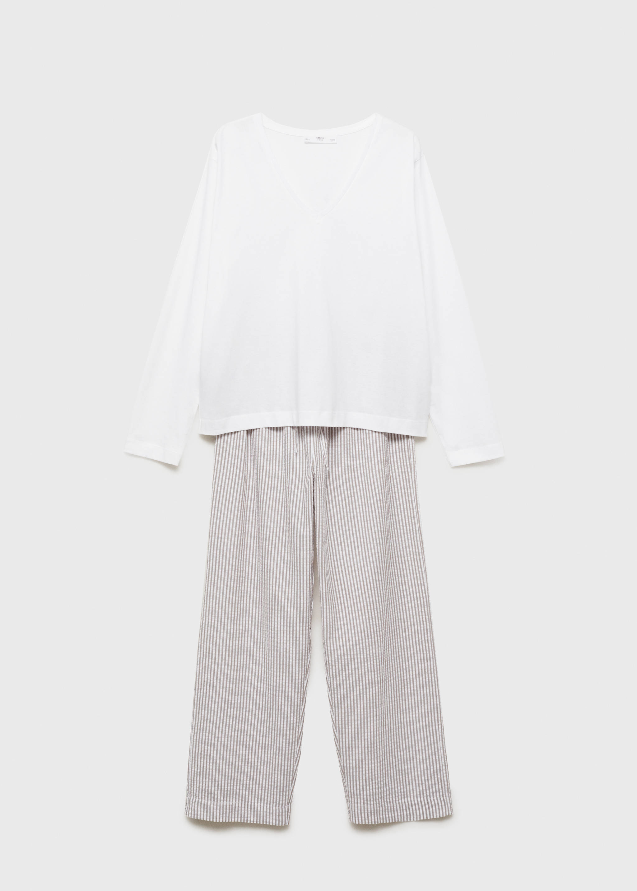 Seersucker striped two-piece pyjamas - Article without model