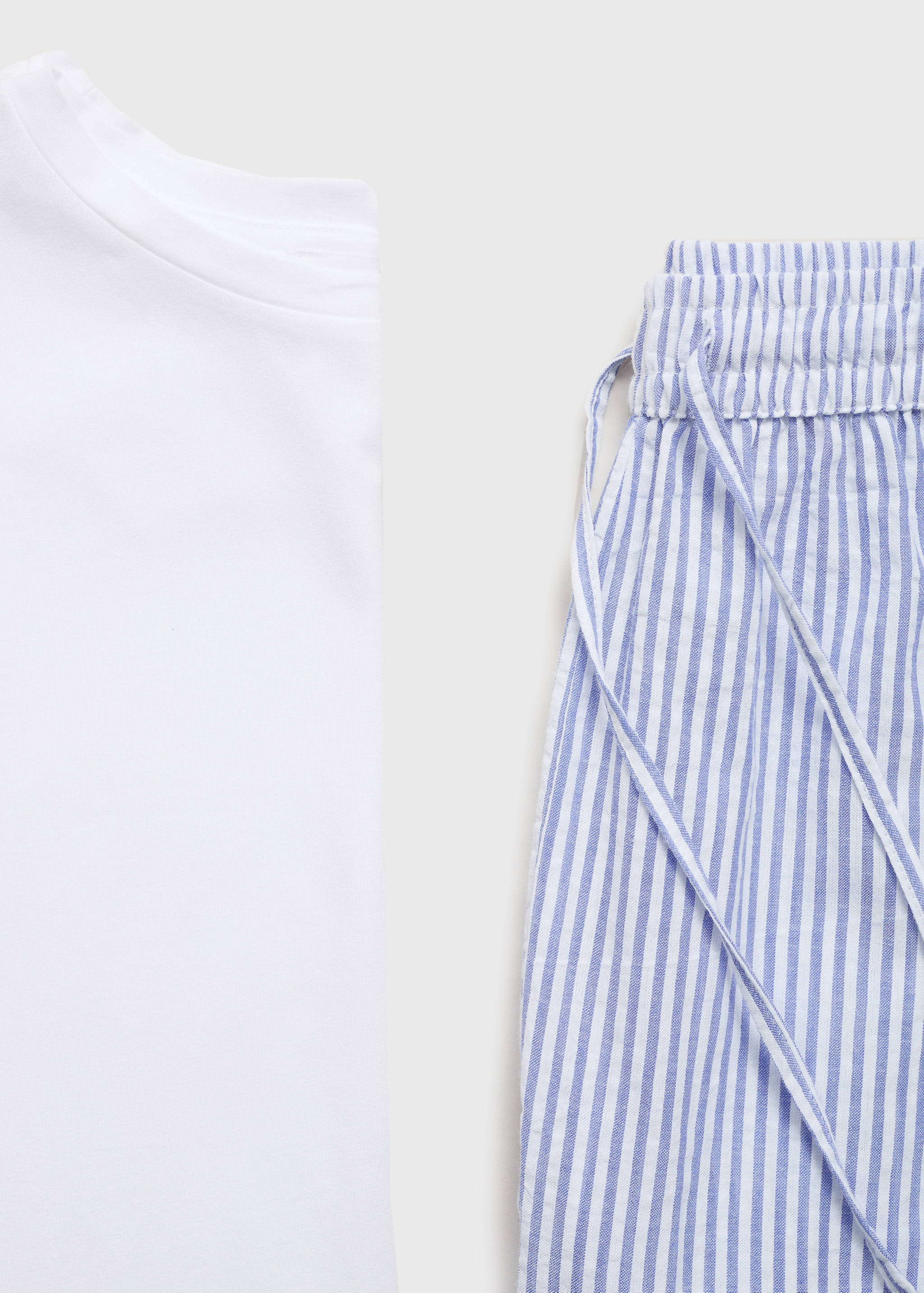Seersucker striped two-piece pyjamas - Details of the article 8