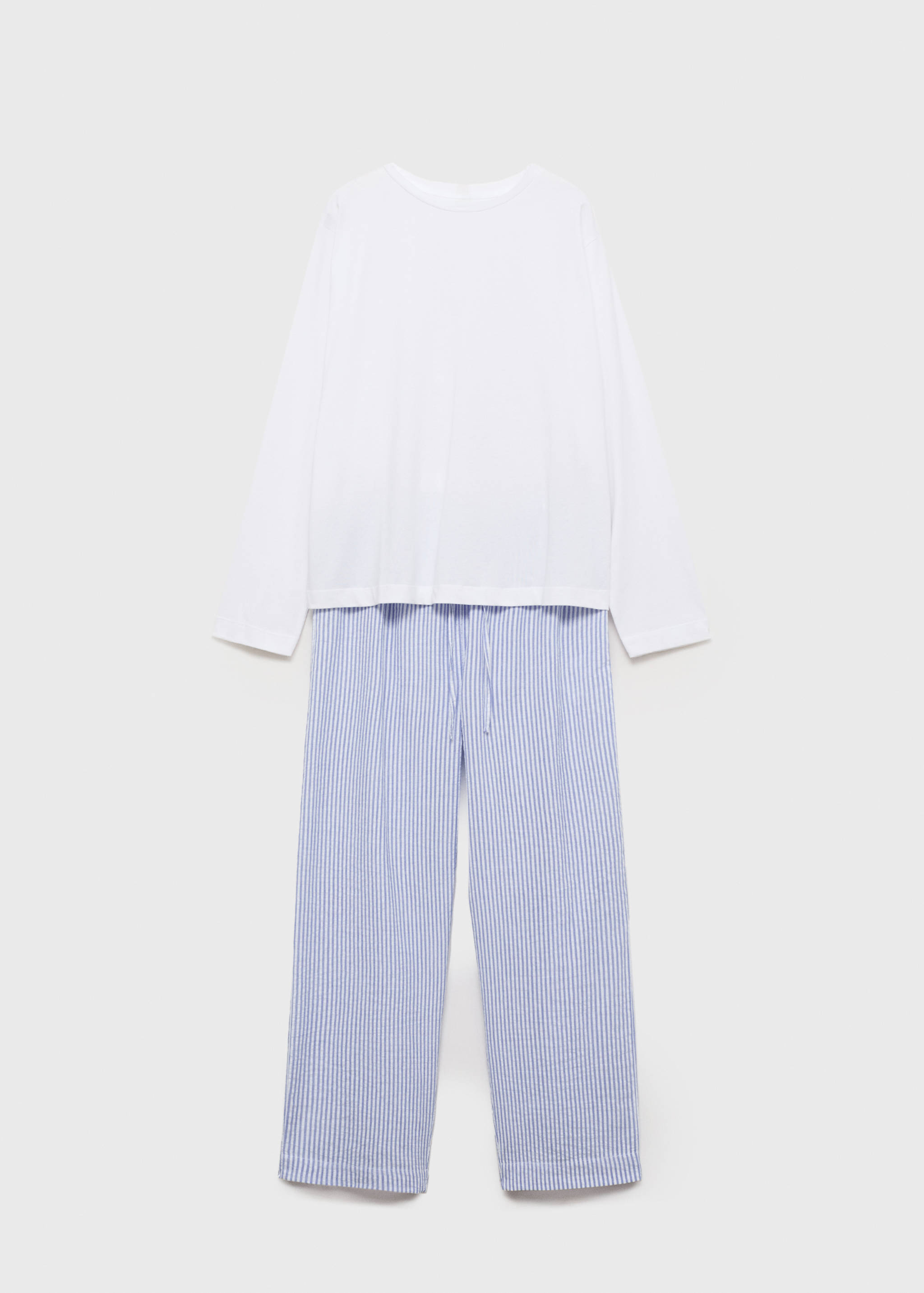 Seersucker striped two-piece pajamas - Article without model