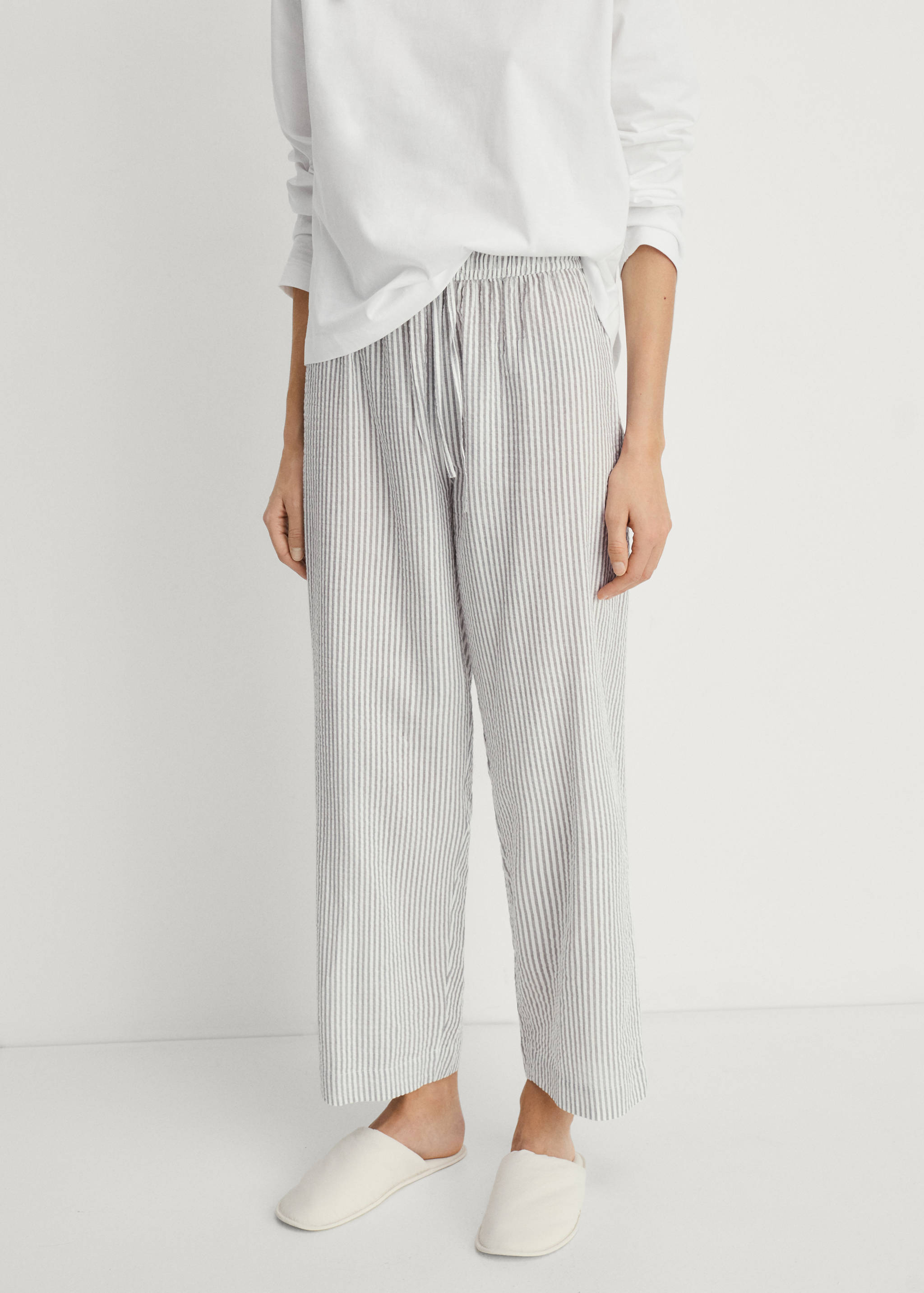 Seersucker striped two-piece pyjamas - Medium plane