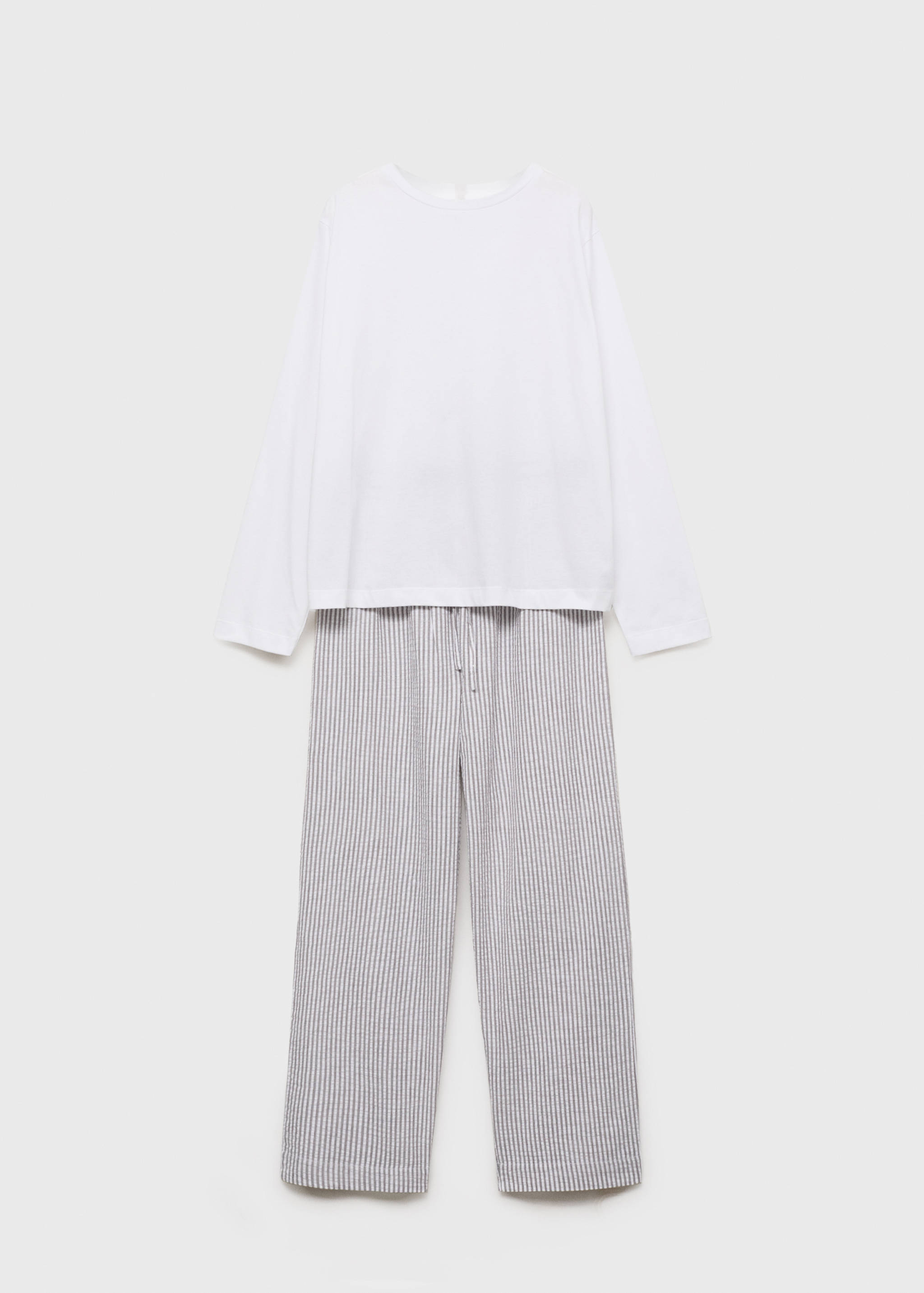 Seersucker striped two-piece pajamas - Article without model