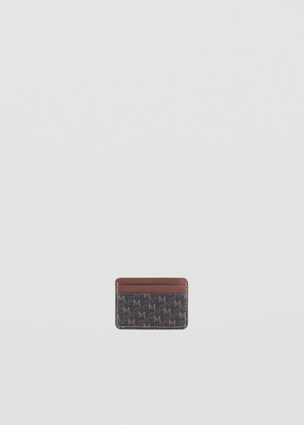 Card holder with printed logo — Brown