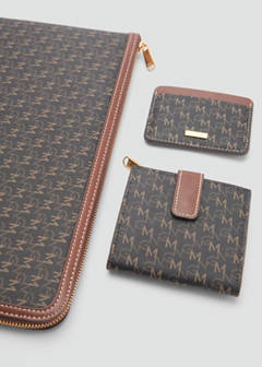 Card holder with printed logo — Brown 4