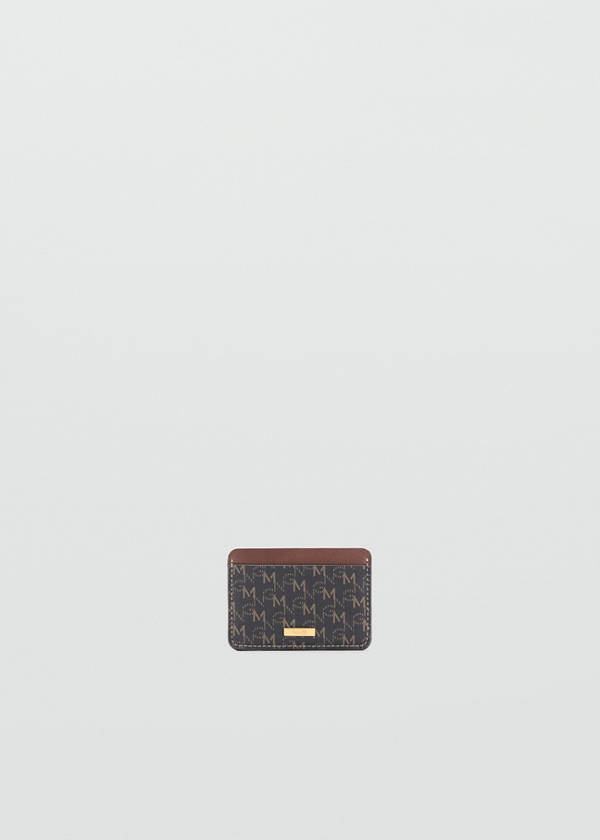 Card holder with printed logo — Brown