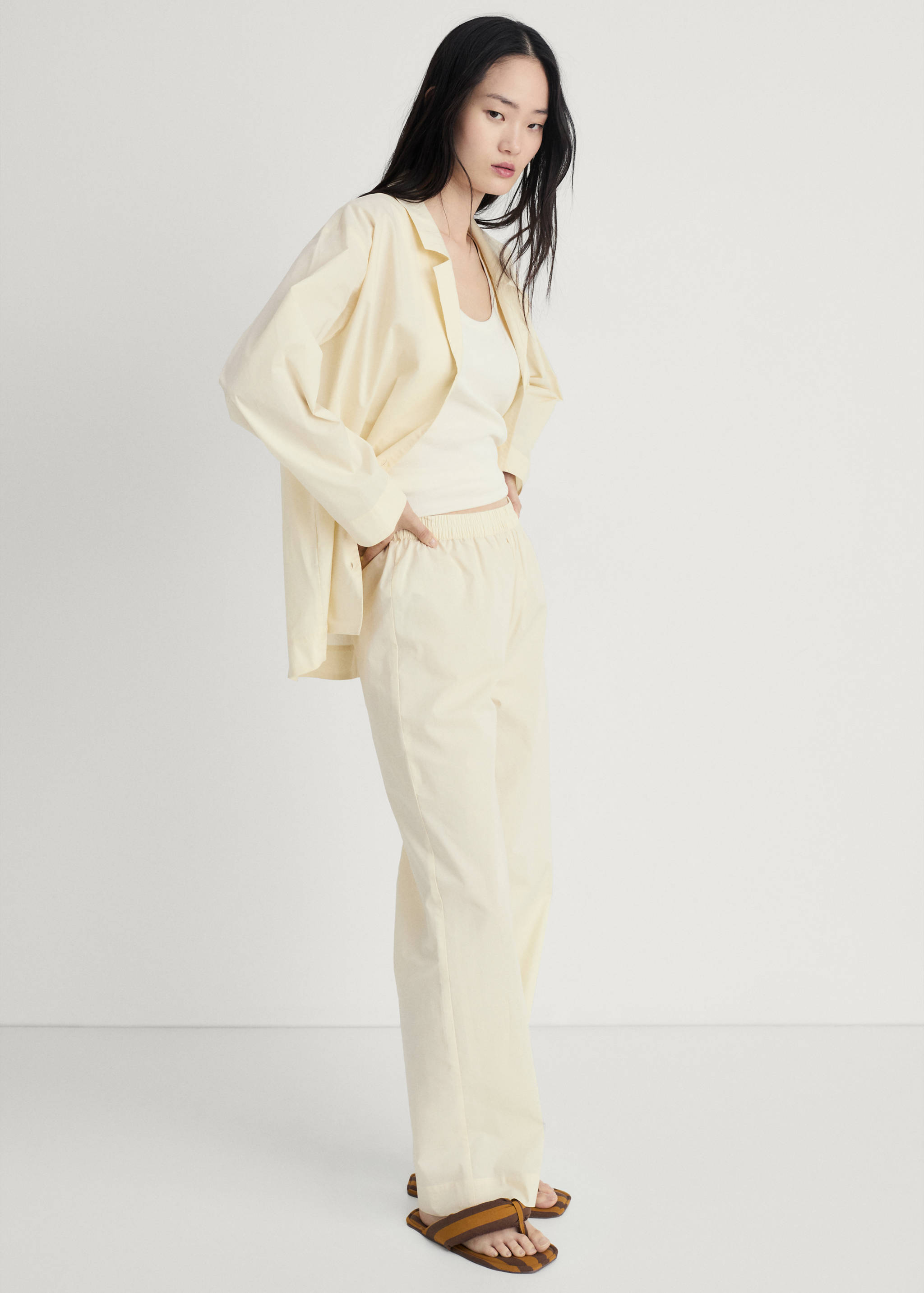 Garment-washed cotton pants - Details of the article 2