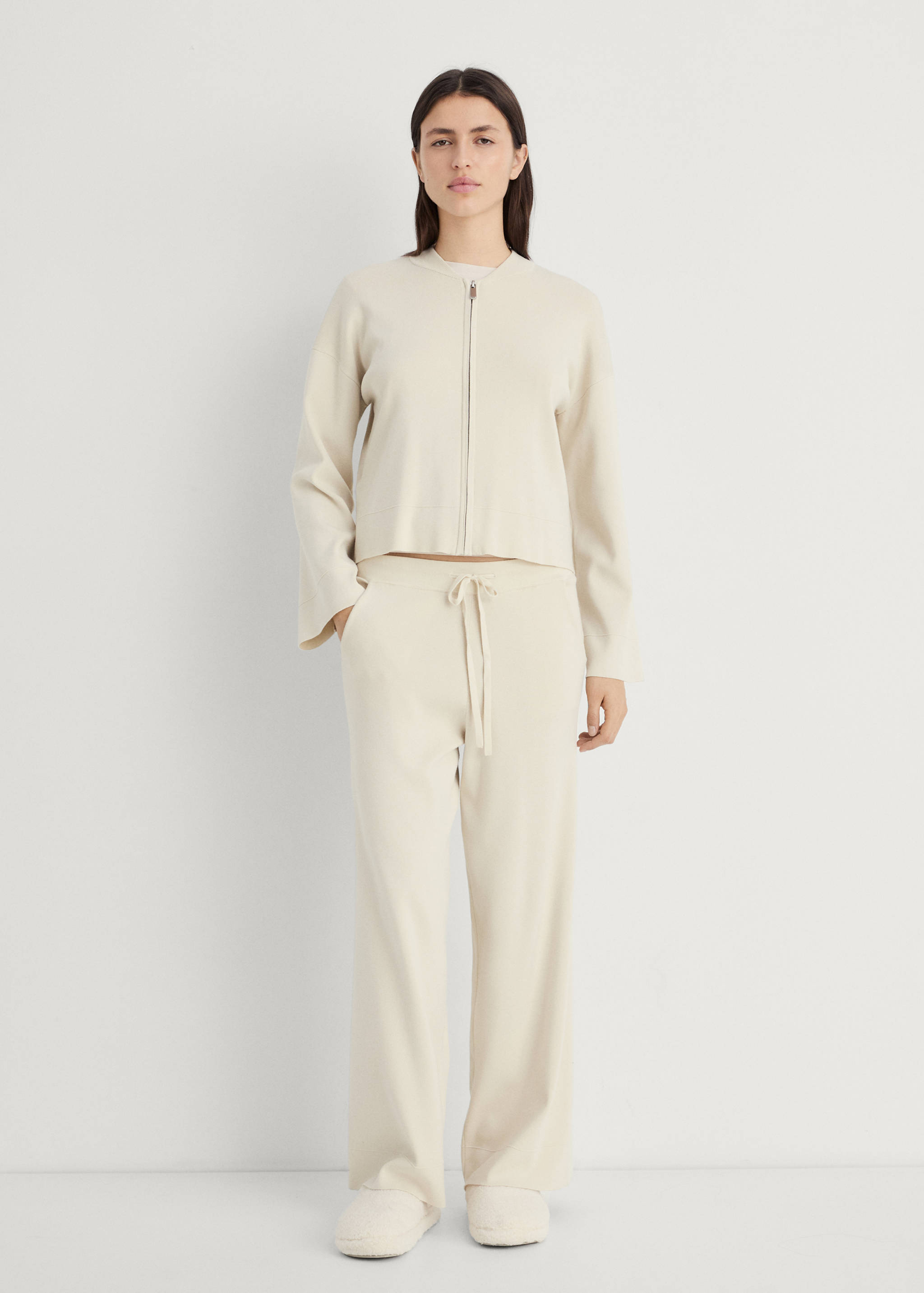 Ribbed knit trousers - General plane