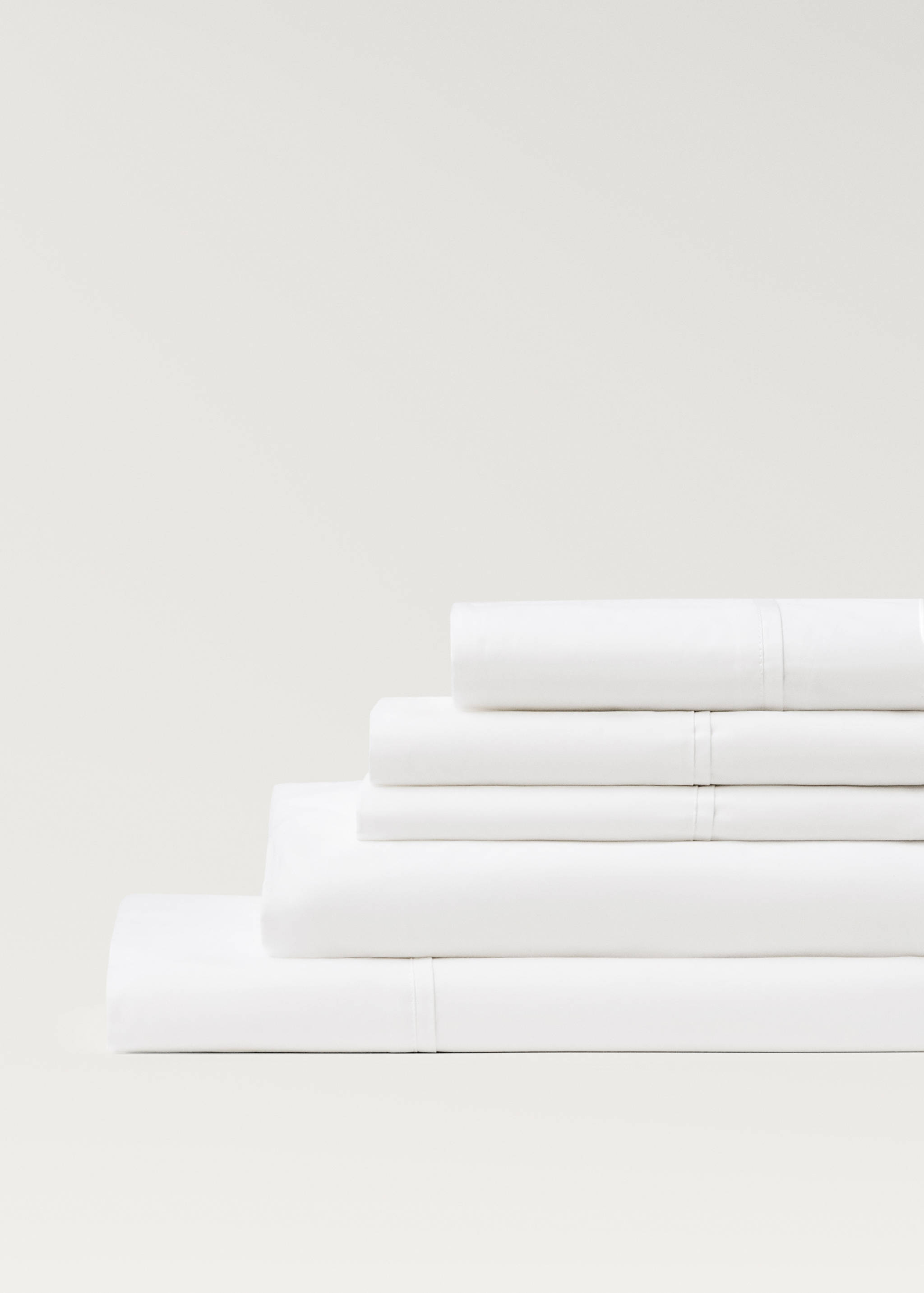 300-thread count percale cotton fitted sheet for 150 cm bed - Details of the article 3