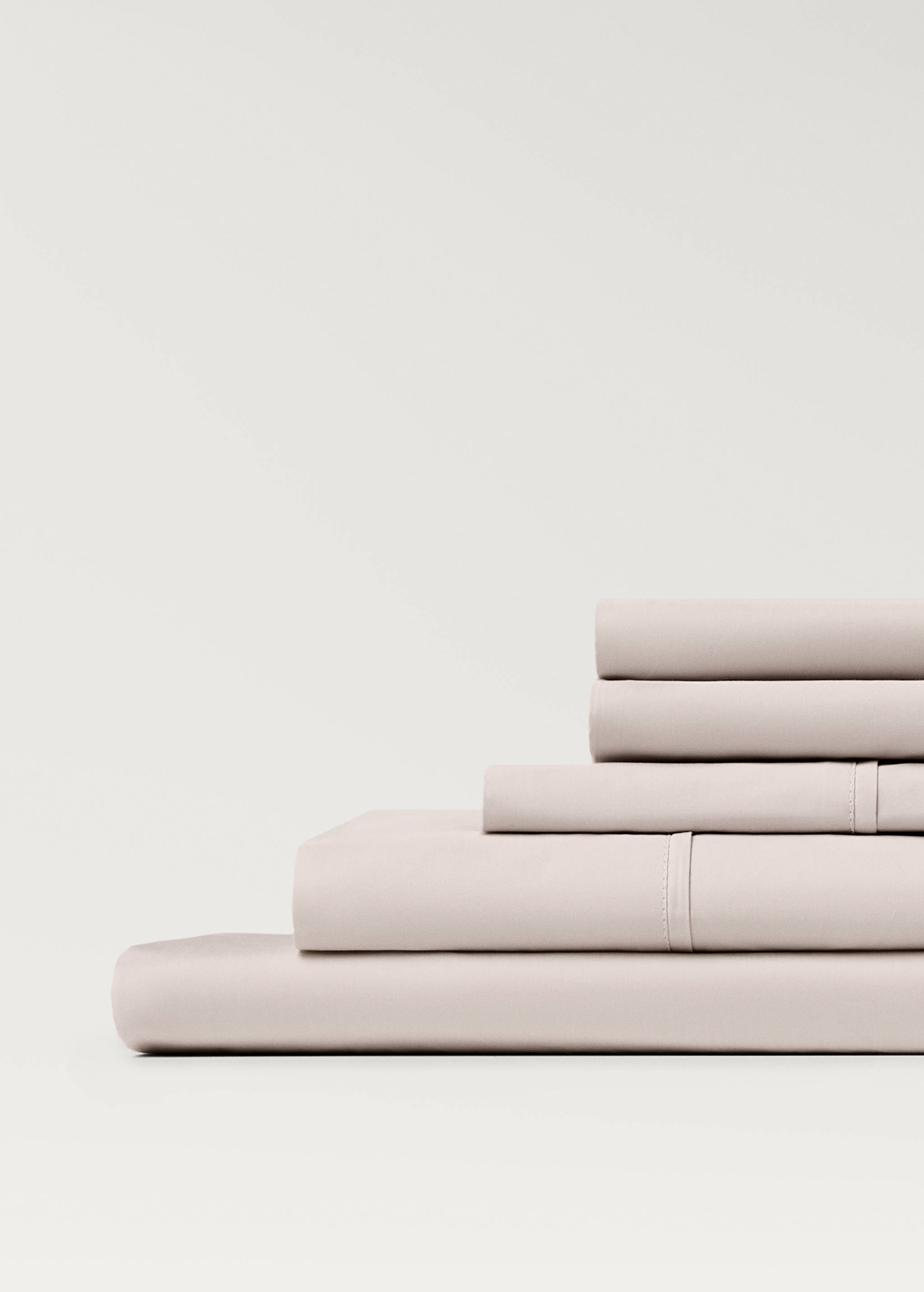 300-thread count percale cotton fitted sheet for 150 cm bed - Details of the article 2