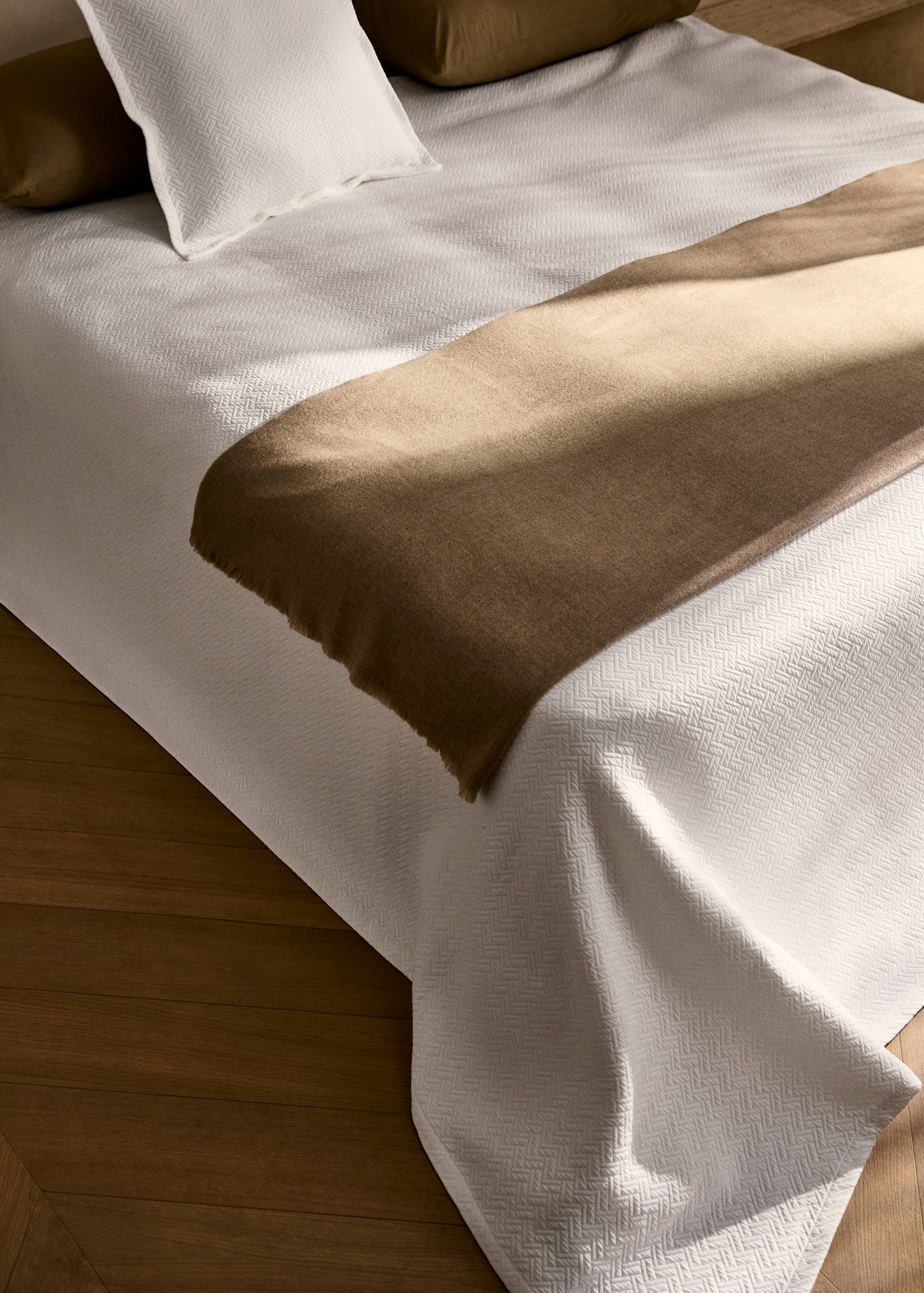 Geometrisch jacquard katoenen sprei, bed 90/105 cm - Overzichtstekening