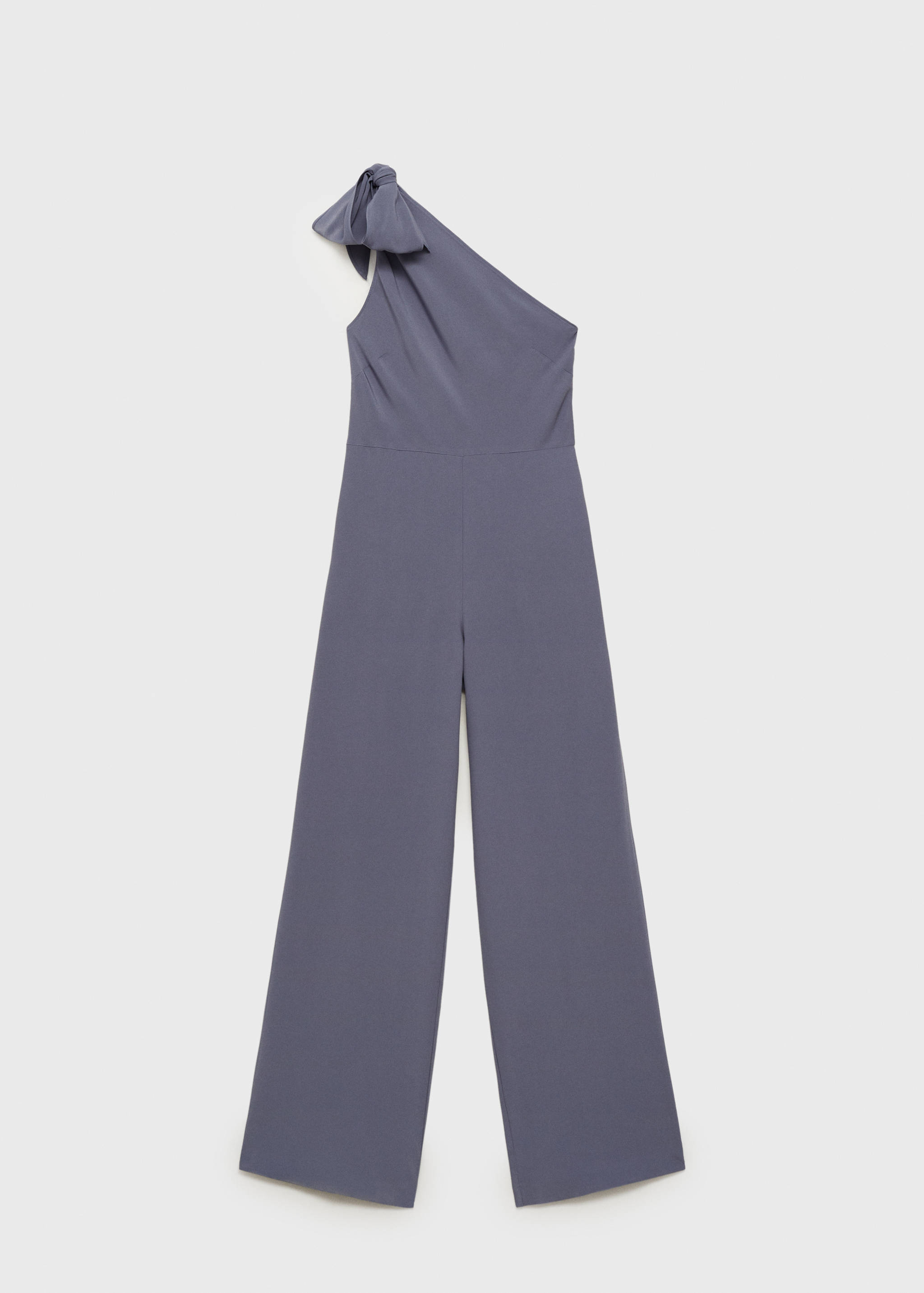 Asymmetrisk jumpsuit i satin med rosett - Artikel utan modell