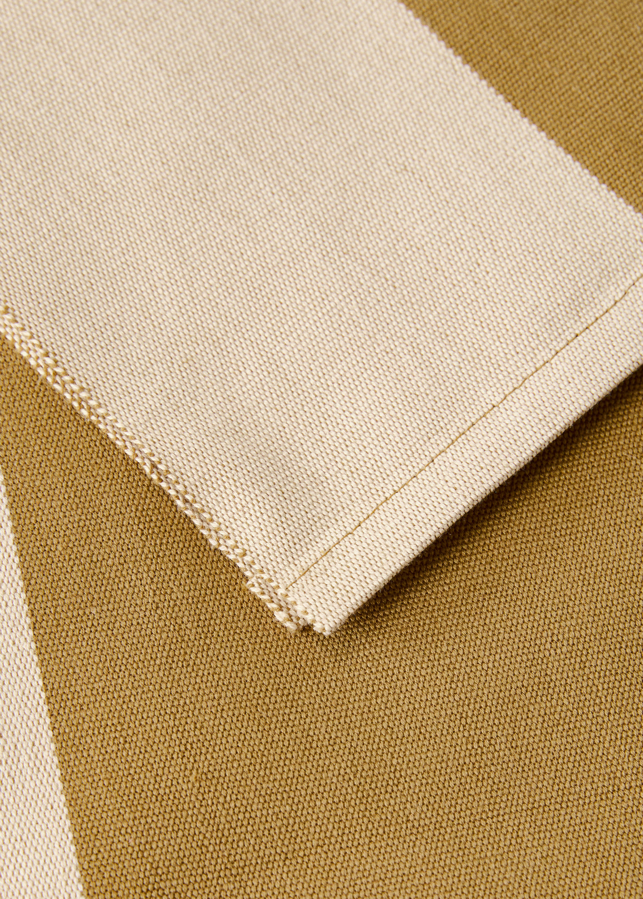 Τραβέρσα τραπεζιού από βαμβάκι με σχέδιο ρίγες από βαμμένο νήμα - Λεπτομέρεια του προϊόντος 1