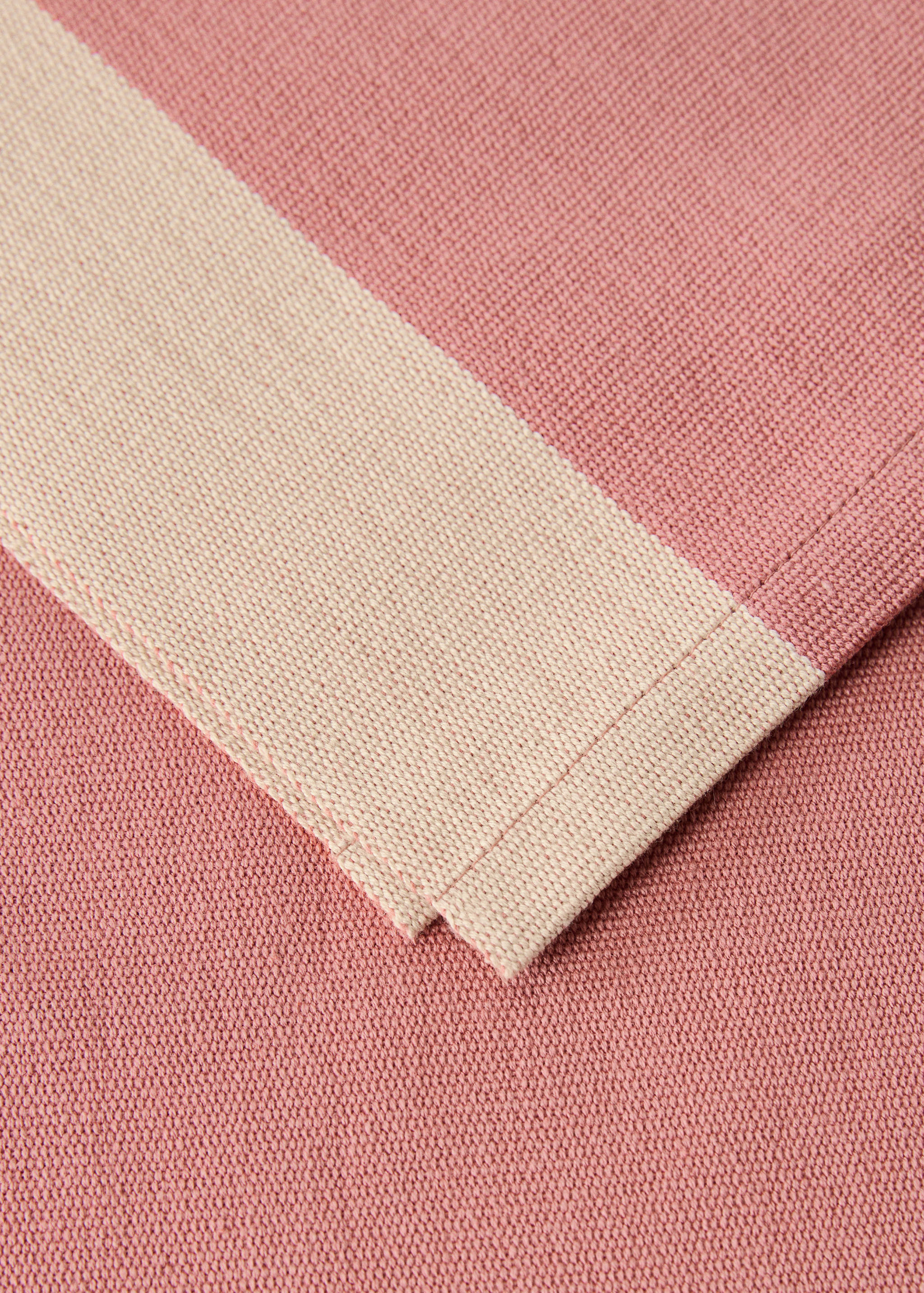 Τραβέρσα τραπεζιού από βαμβάκι με σχέδιο ρίγες από βαμμένο νήμα - Λεπτομέρεια του προϊόντος 1