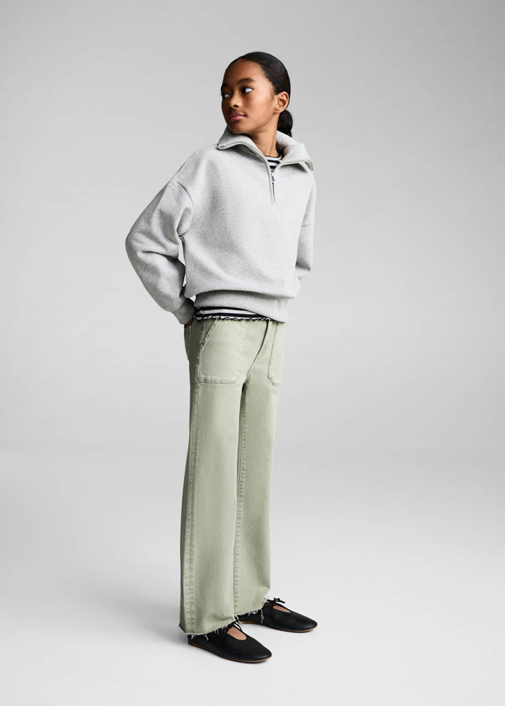 MANGO KIDS - Jean poche utilitaire vert - 8 - Fille
