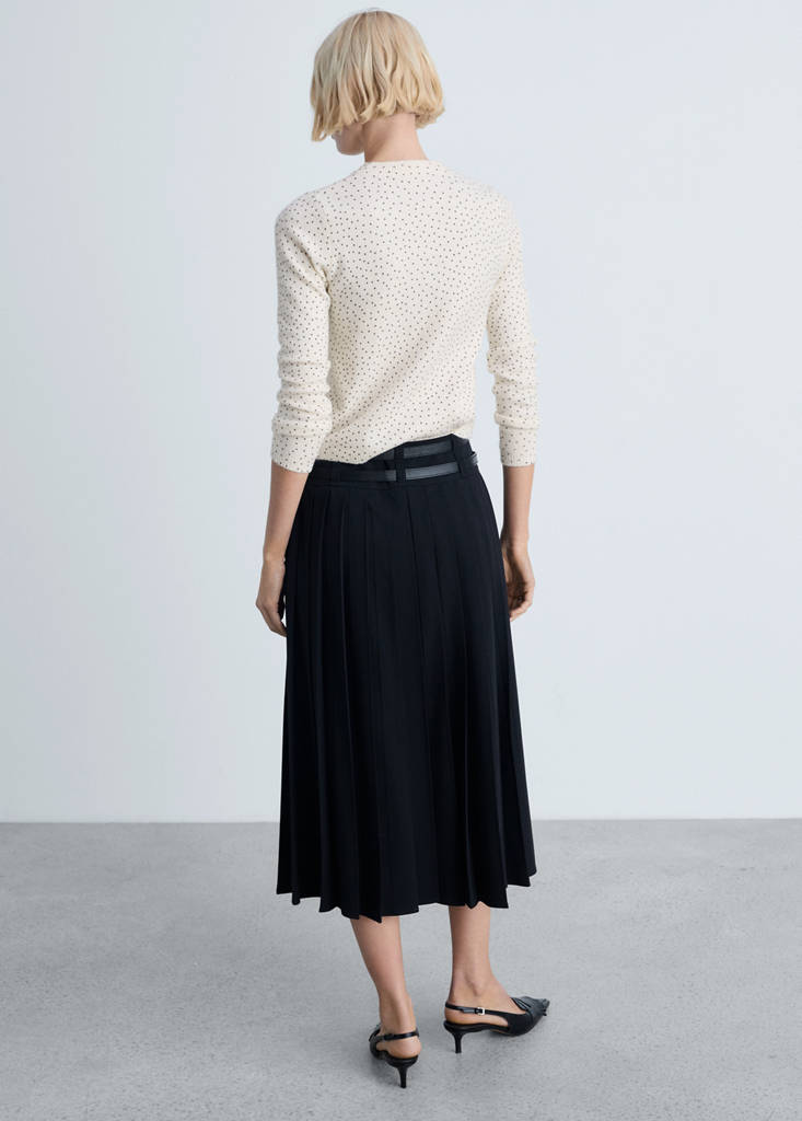 Polka-dot knitted sweater — Ecru