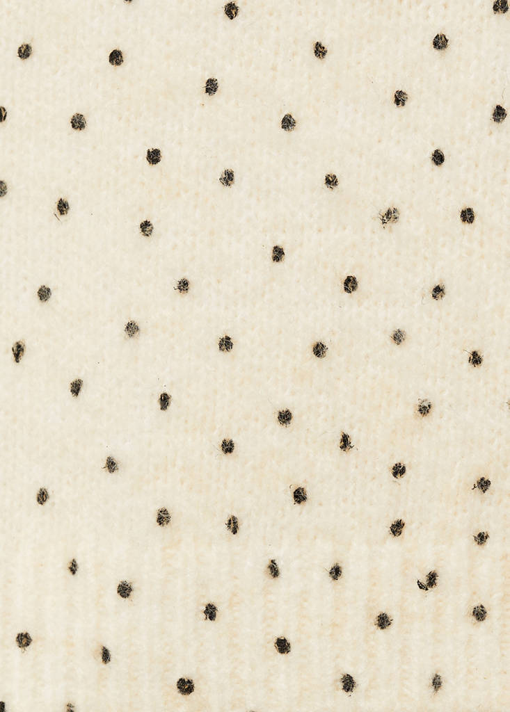 Polka-dot knitted sweater — Ecru