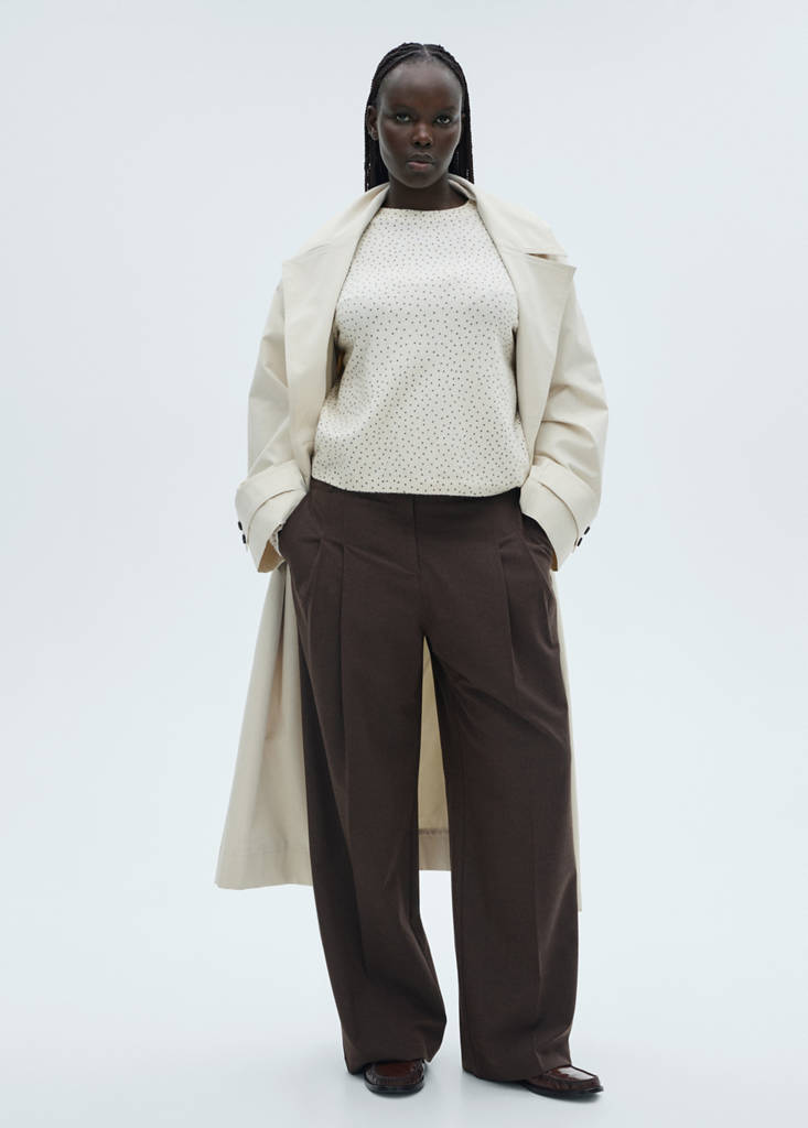 Polka-dot knitted sweater — Ecru