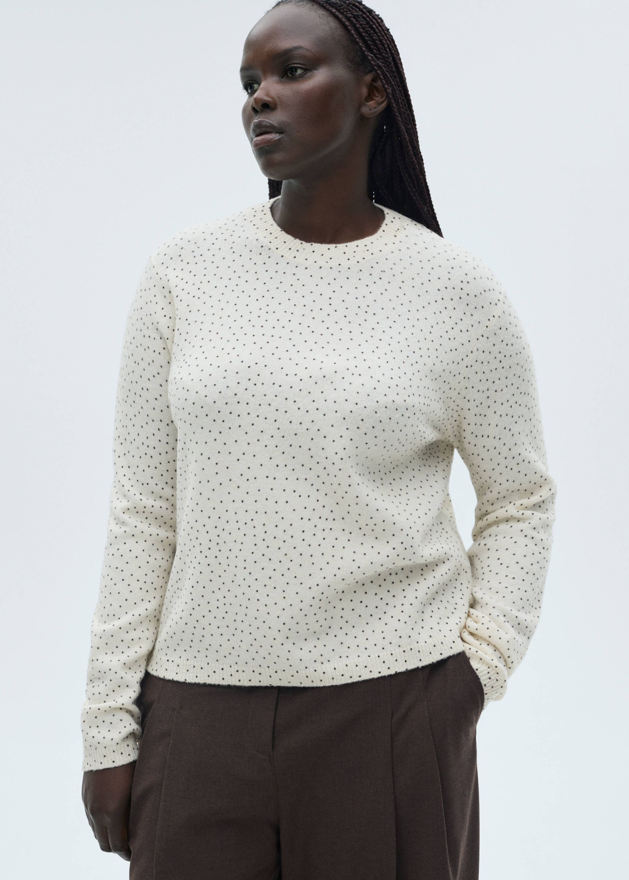 Polka-dot knitted sweater - Details of the article 5