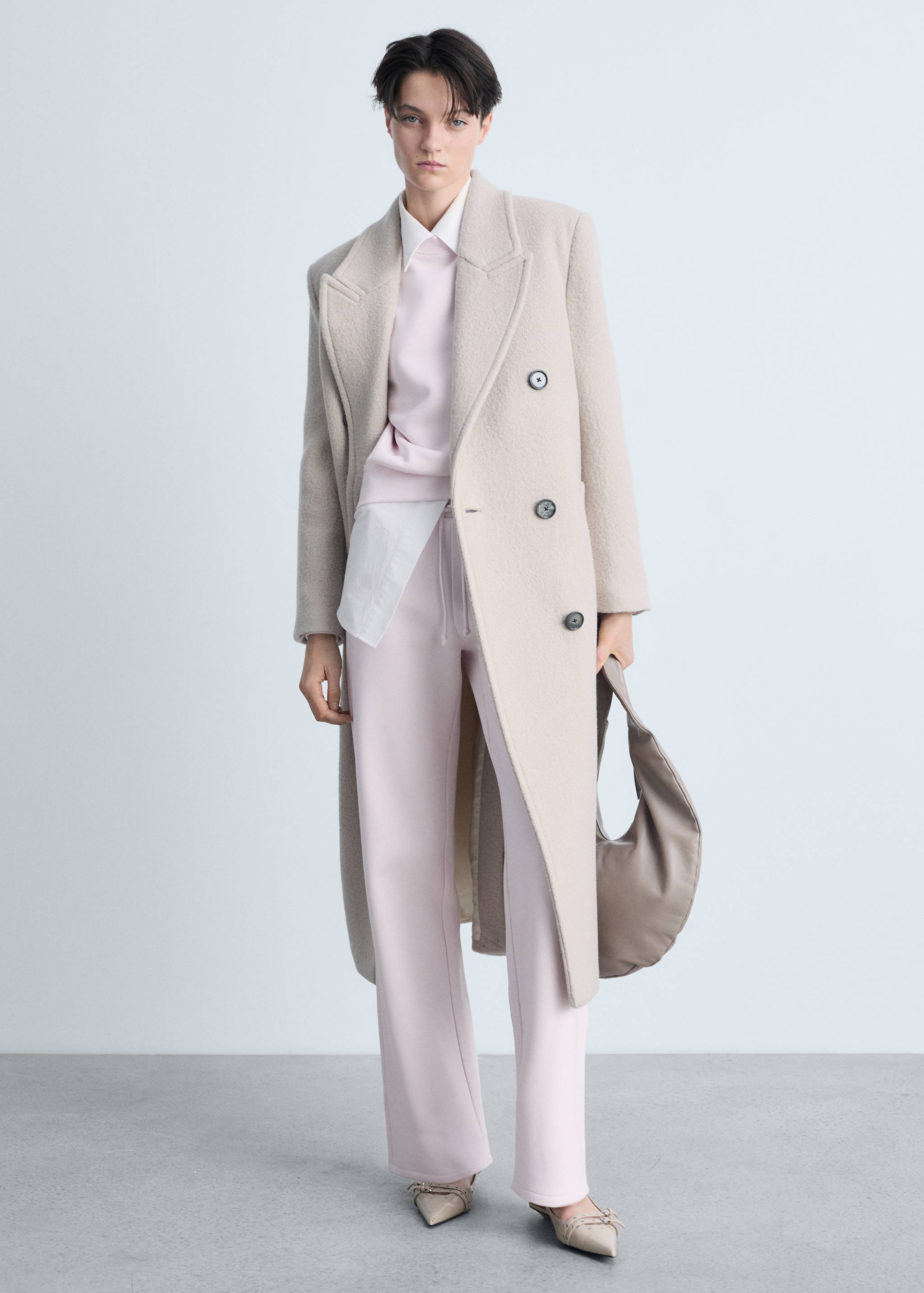 Katoenen sweatshirt met ronde hals - Overzichtstekening