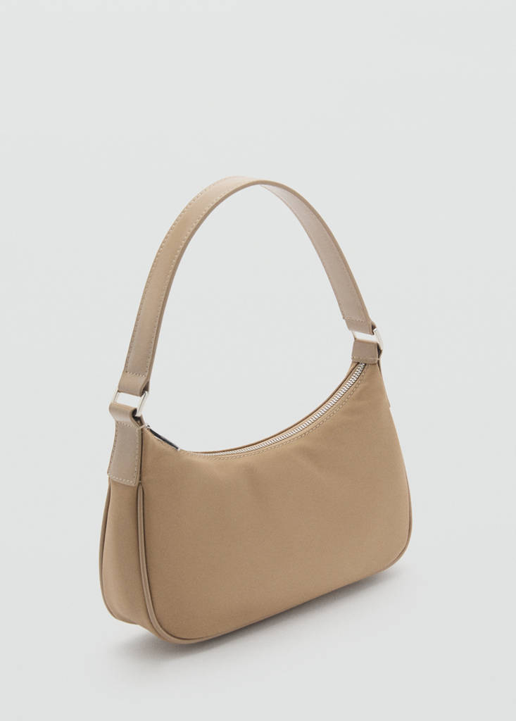 Small nylon shoulder bag — Beige