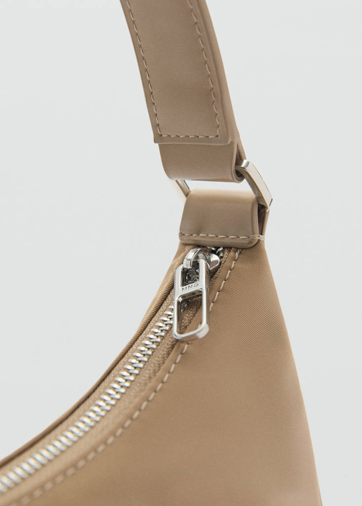 Small nylon shoulder bag — Beige