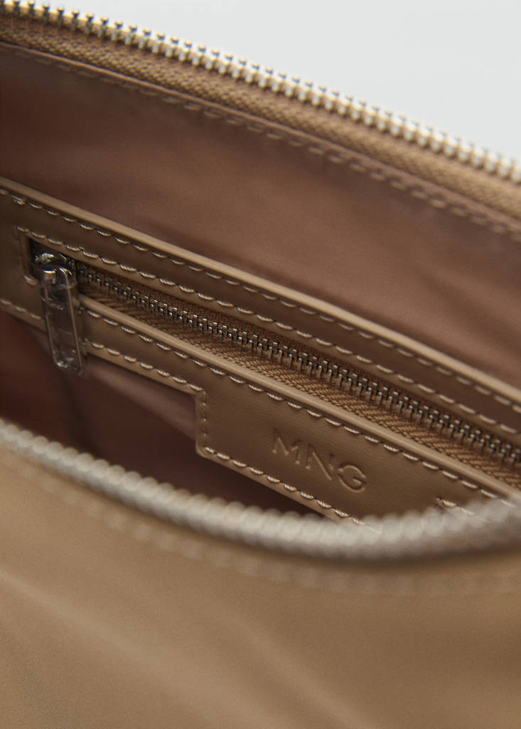 Small nylon shoulder bag — Beige
