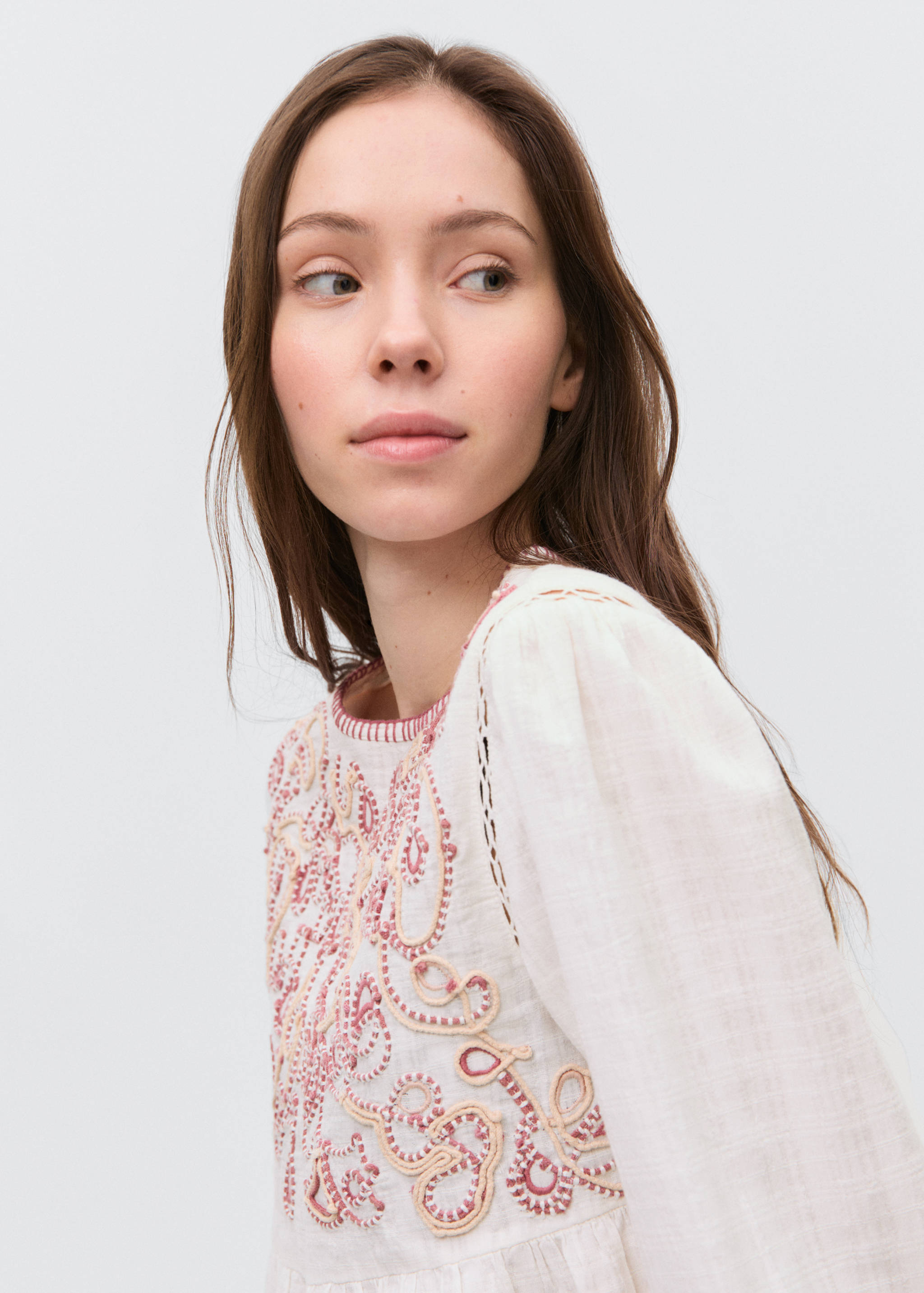 Embroidered cotton blouse - Details of the article 1
