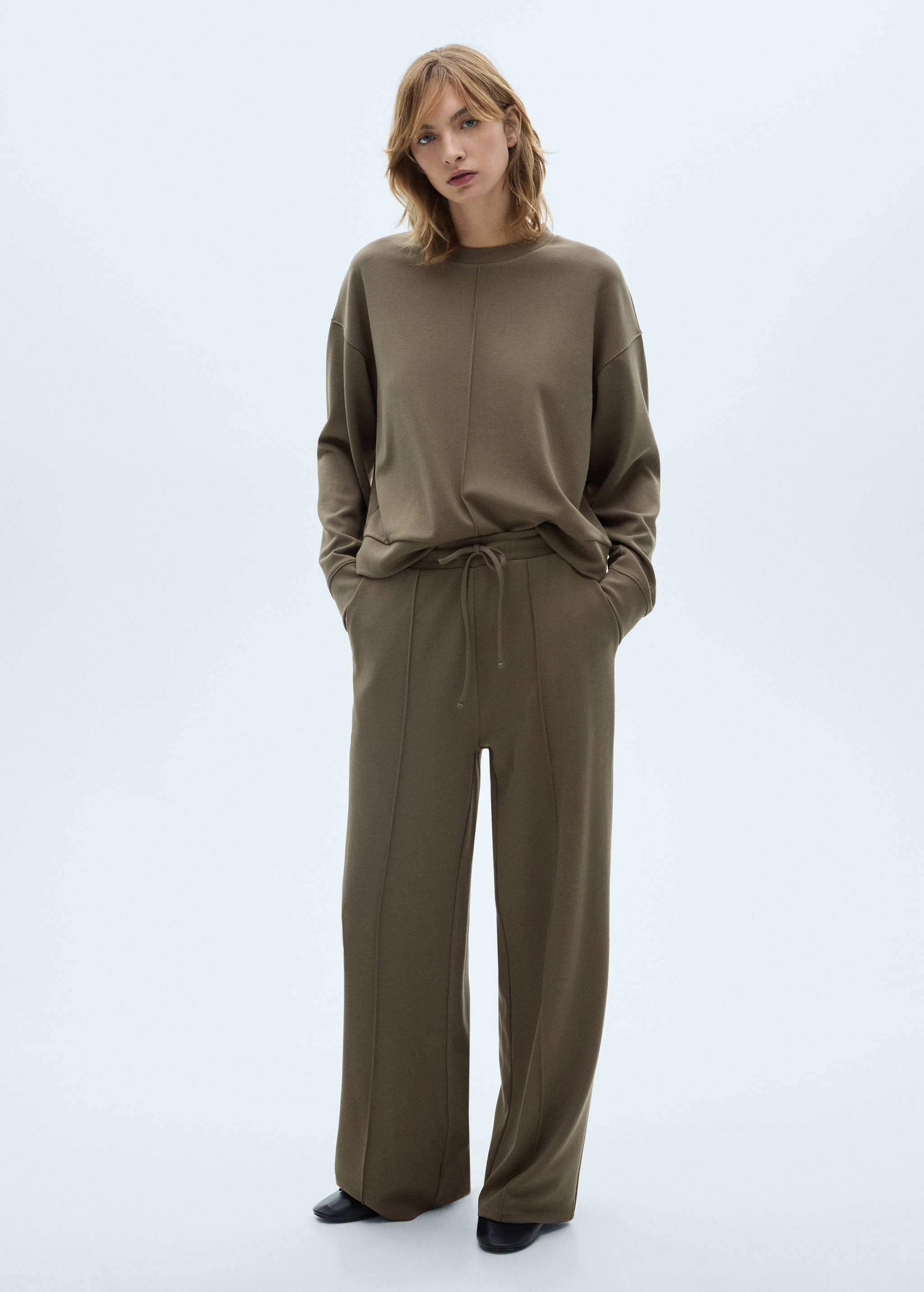 Crew-neck sweatshirt with stitching detail - General plane