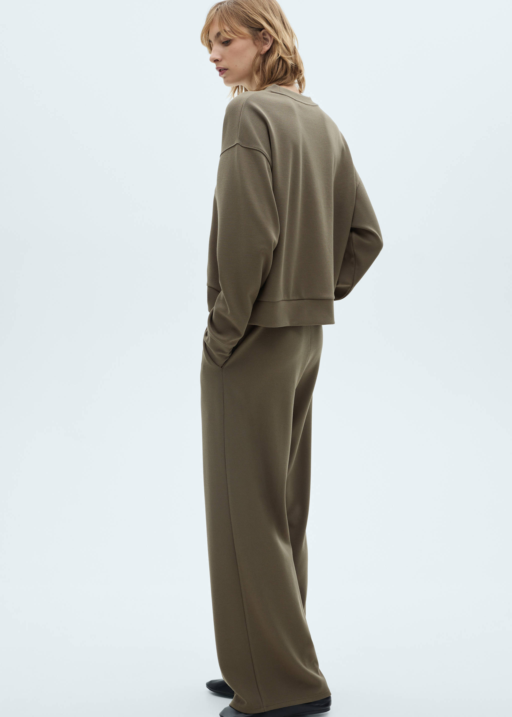 Crew-neck sweatshirt with stitching detail - Reverse of the article