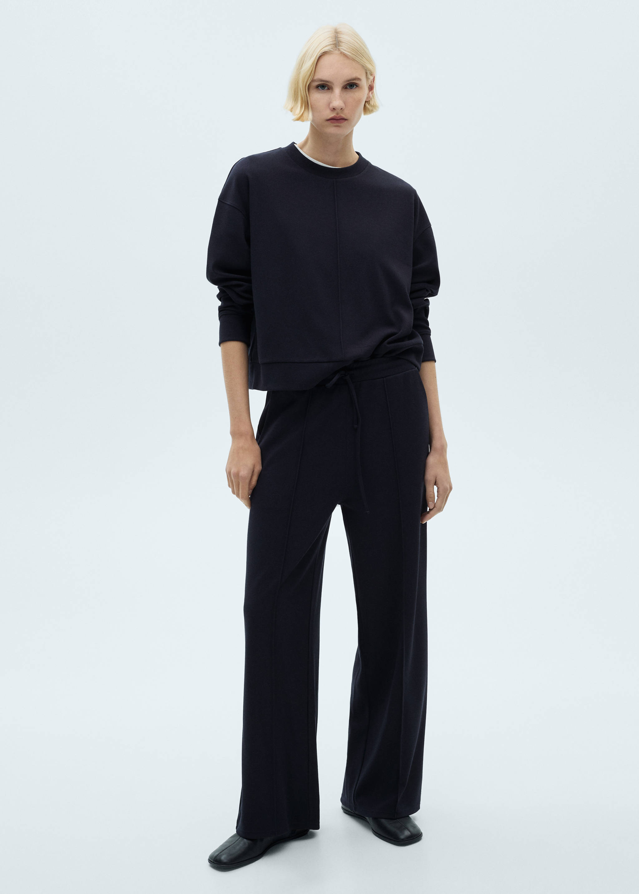 Crew-neck sweatshirt with stitching detail - General plane