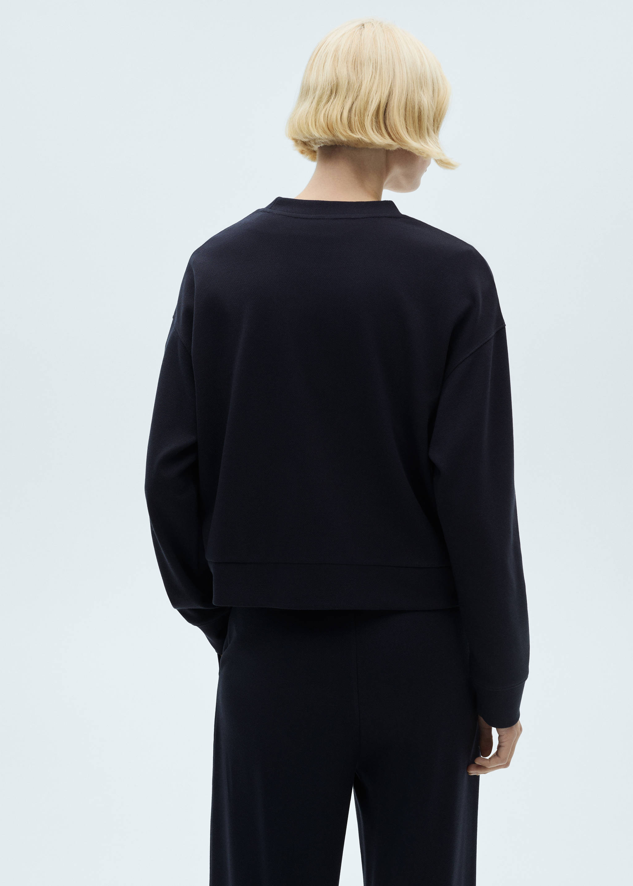 Crew-neck sweatshirt with stitching detail - Reverse of the article